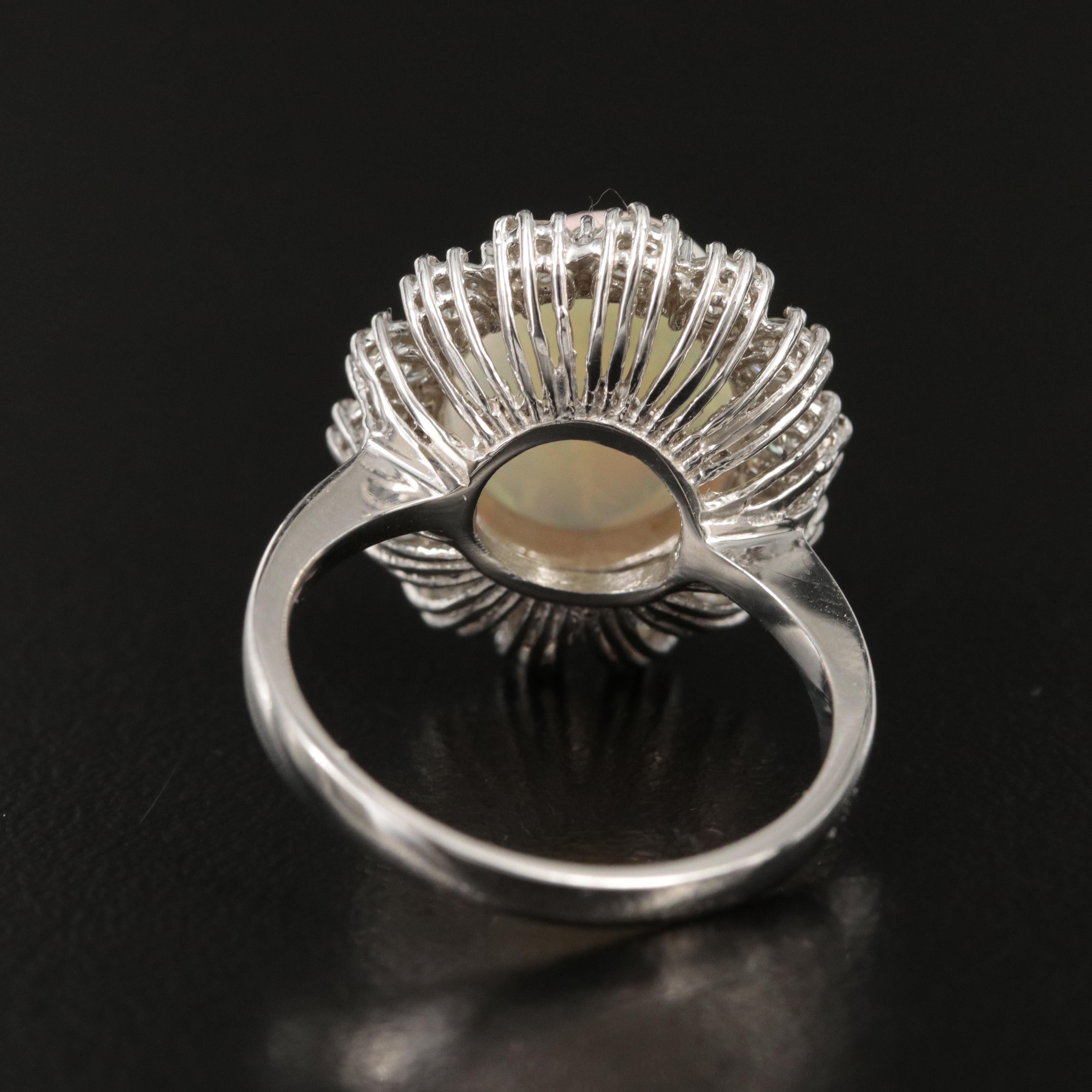 Vintage 14K Opal and 1.47 CTW Diamond Ring