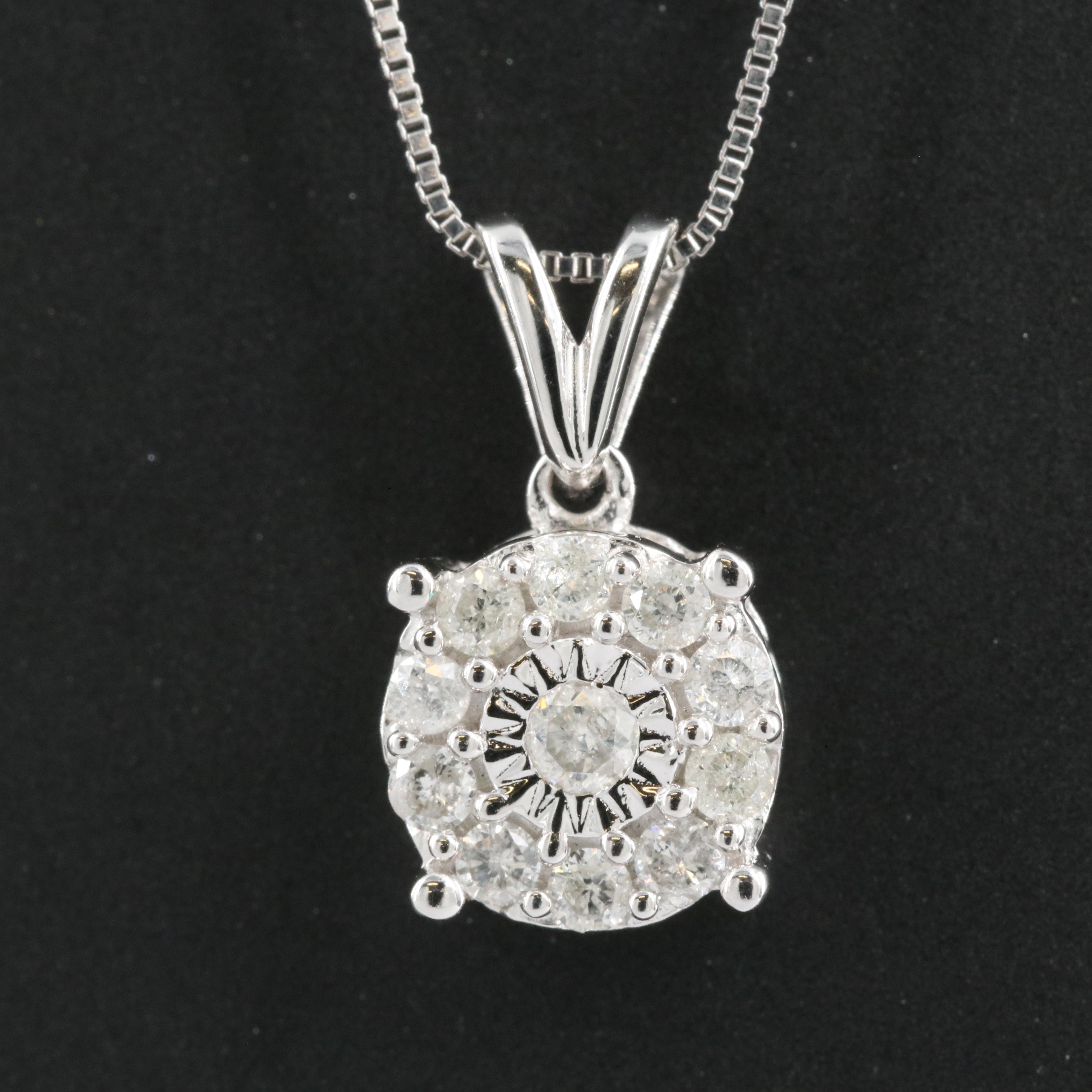 Sterling Diamond Pendant Necklace