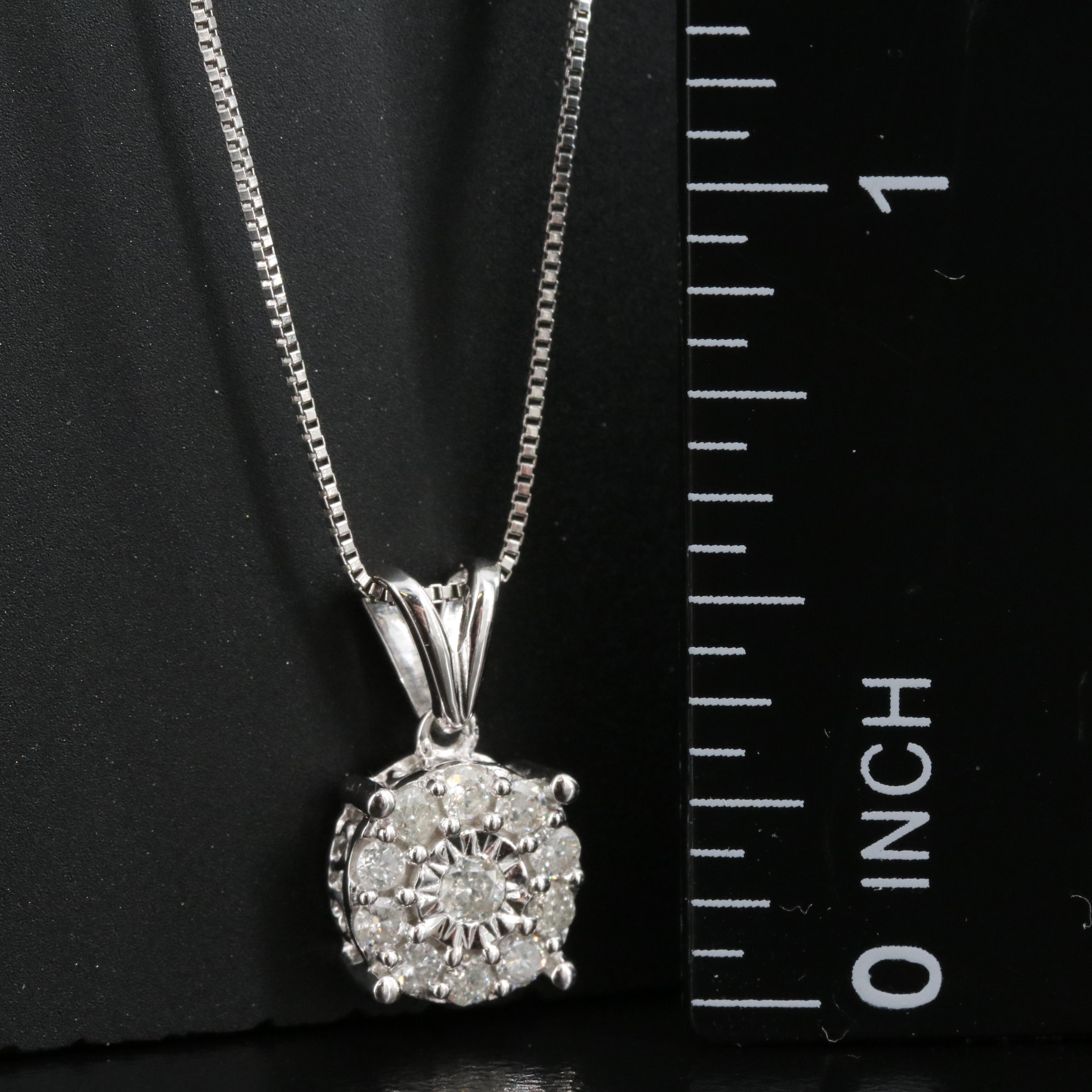 Sterling Diamond Pendant Necklace