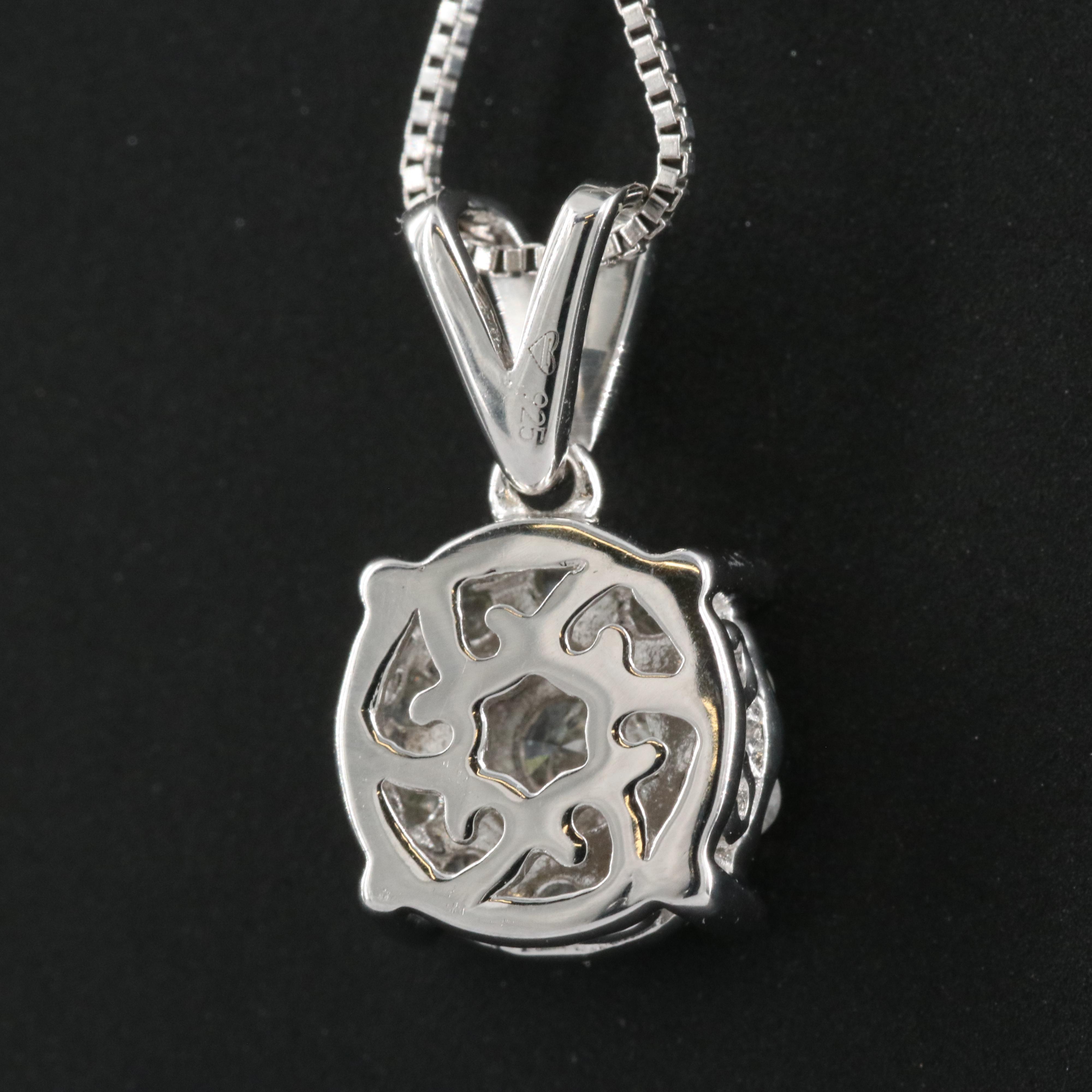 Sterling Diamond Pendant Necklace