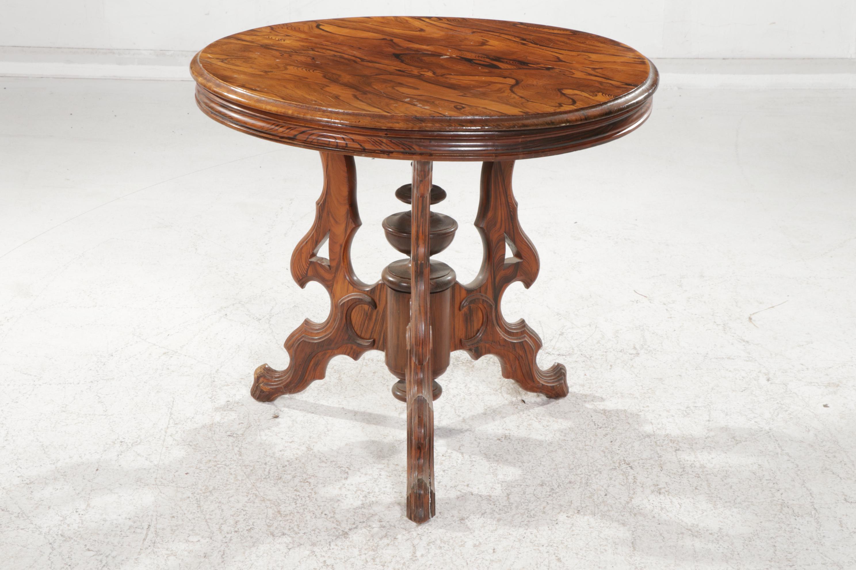 Victorian Grain-Painted Center Table, Late 19th Century