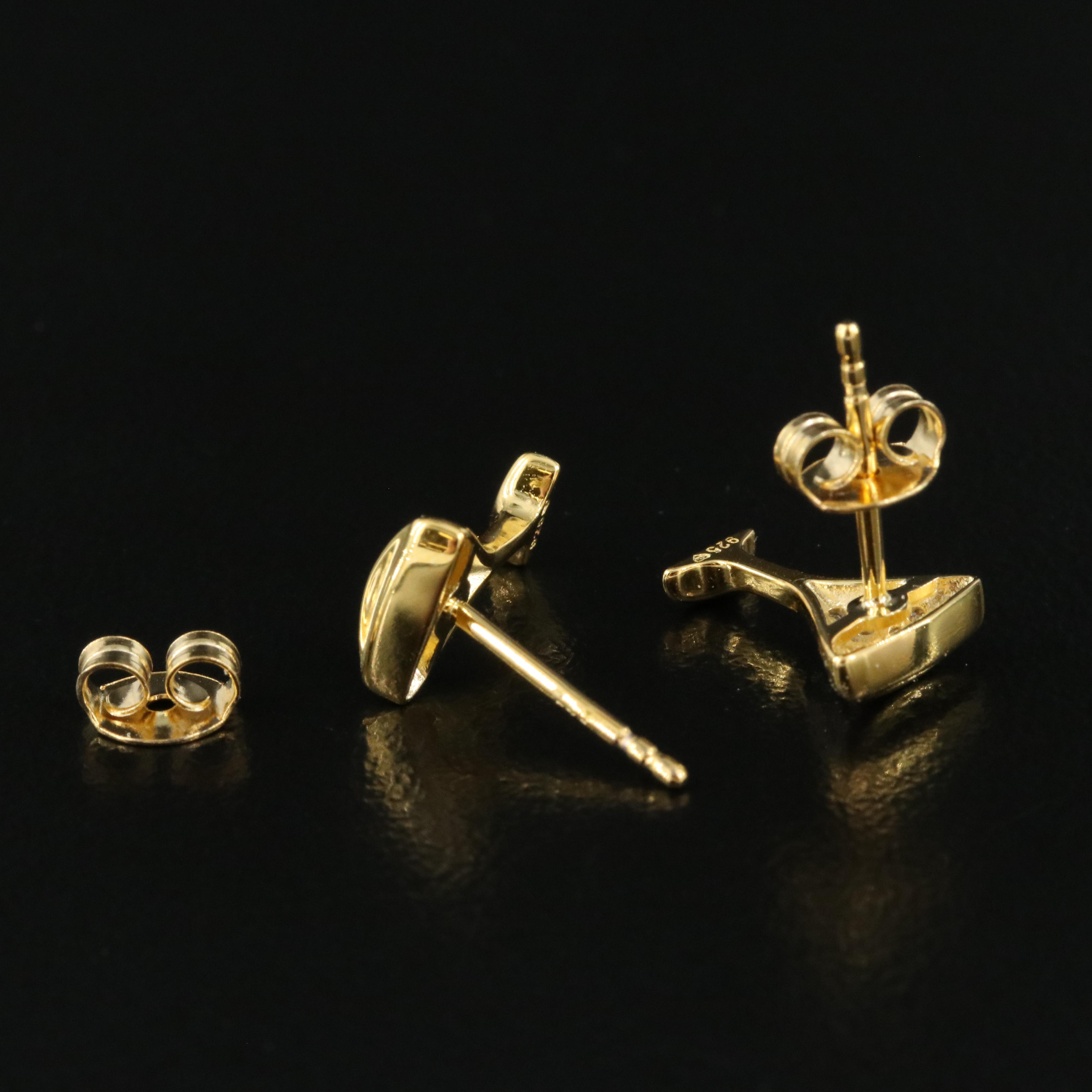 Sterling Diamond Martini Stud Earrings