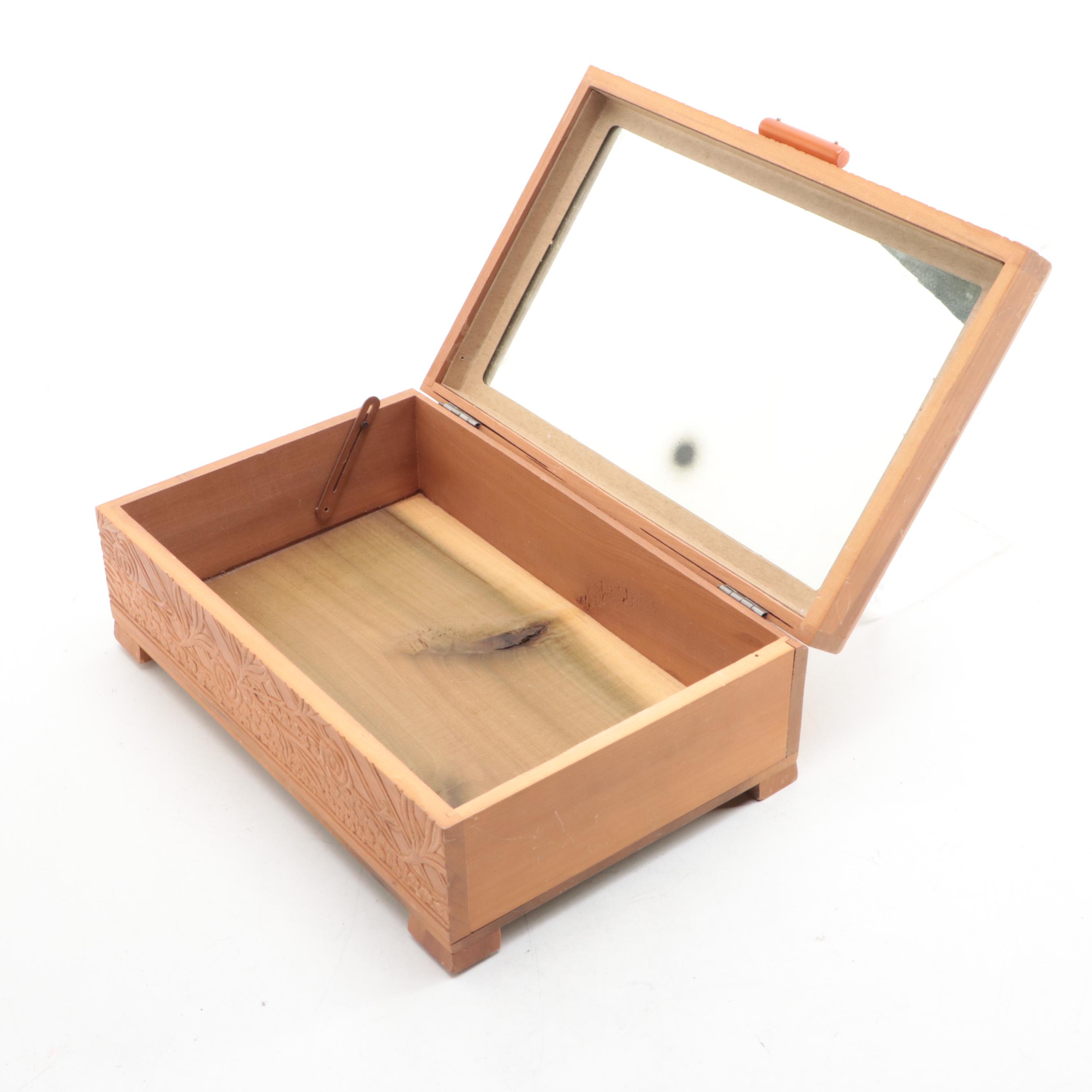 Wood Vanity Box with Other Decorative Wood Box and Cast Iron Bookends