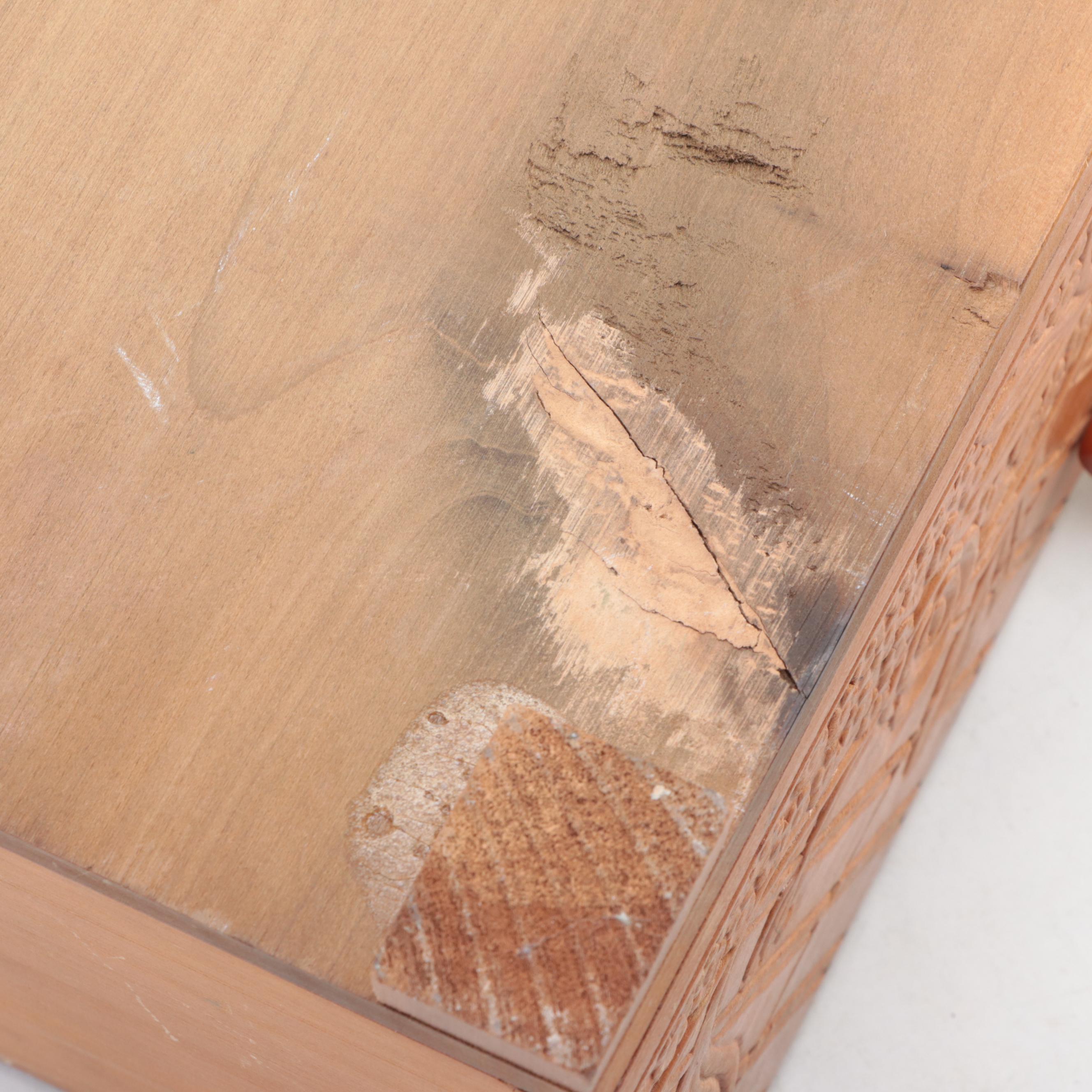 Wood Vanity Box with Other Decorative Wood Box and Cast Iron Bookends
