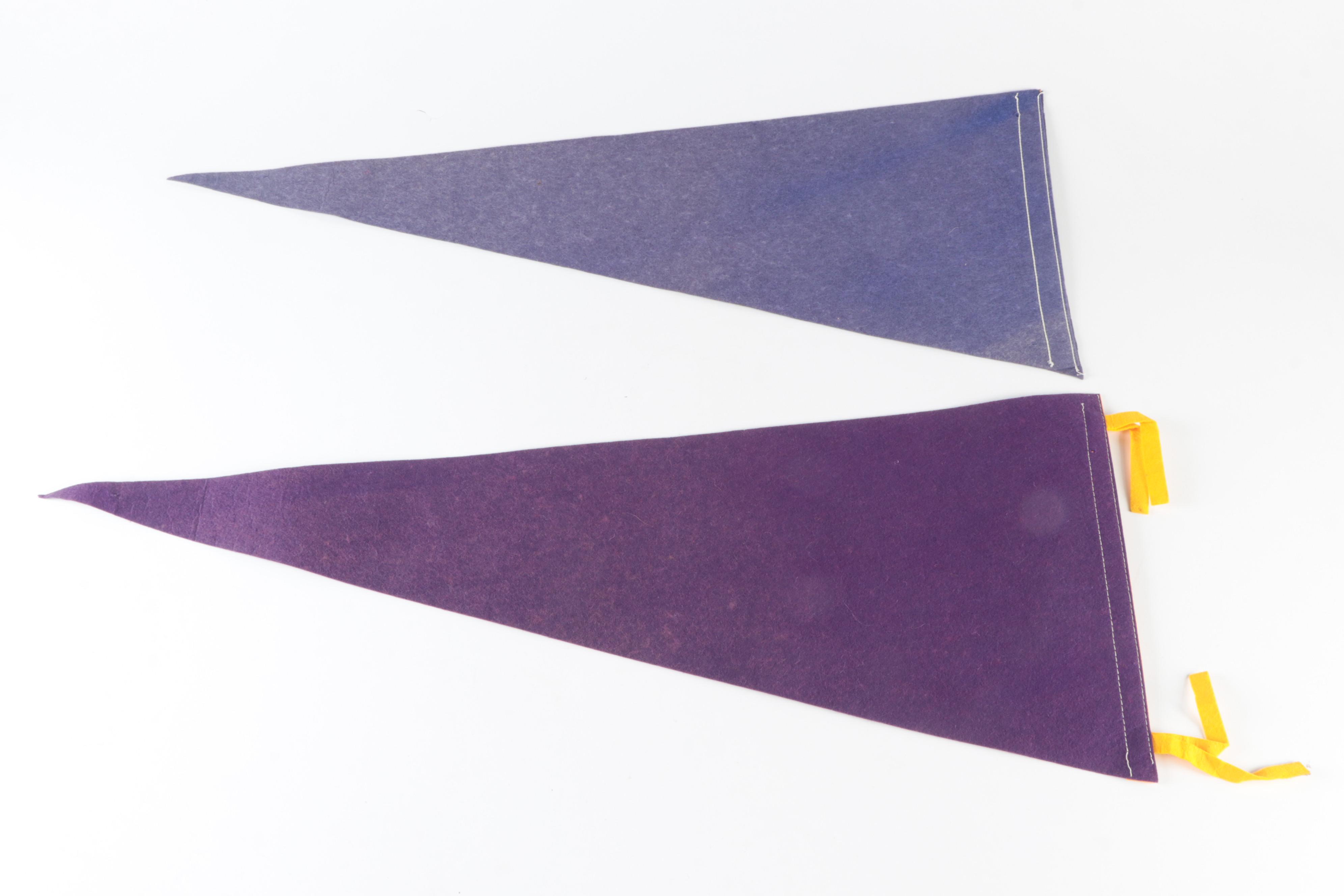 Notre Dame, L.A. Lakers, N.Y. Mets and Atlanta Braves Pennants, Late 20th C.