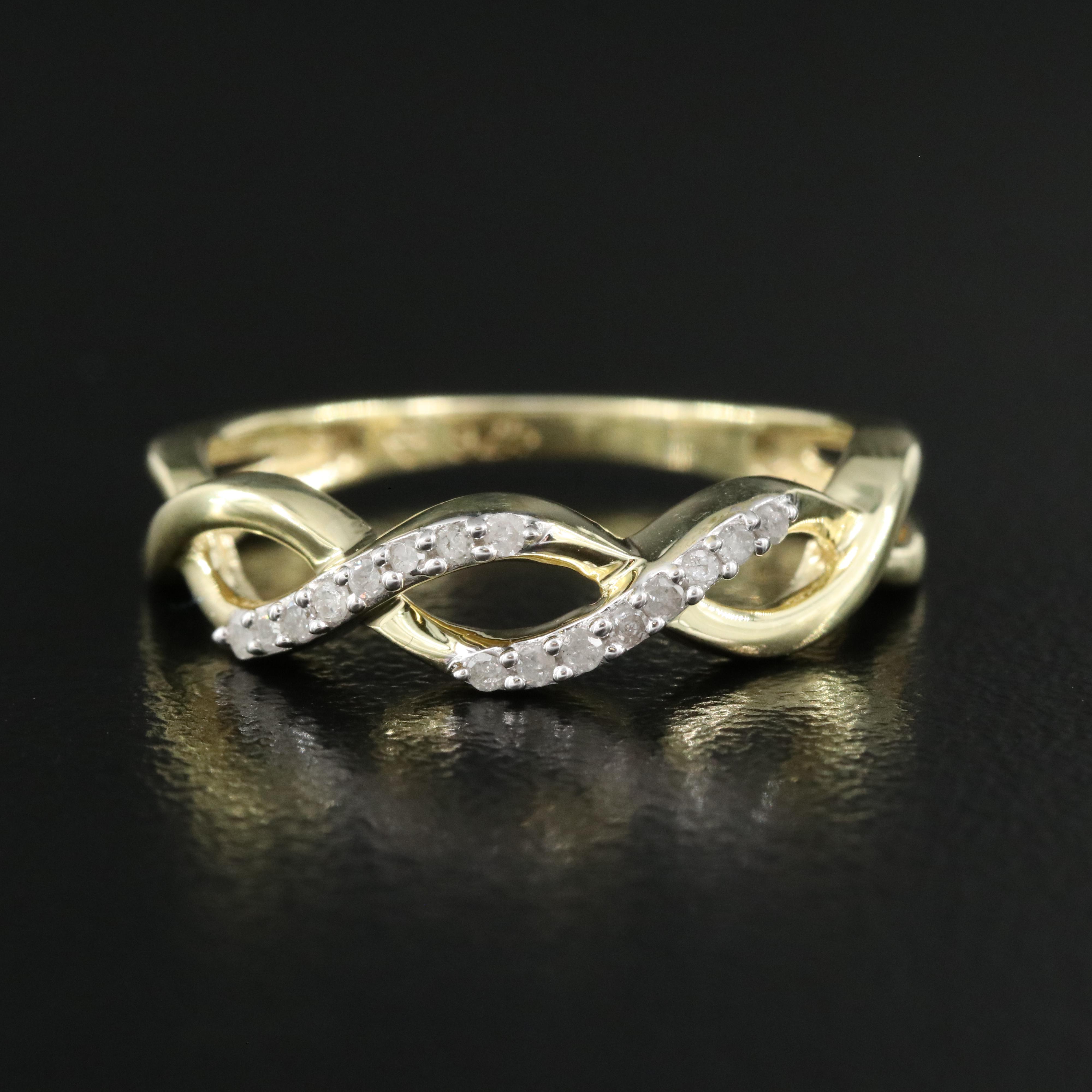 Sterling Diamond Braided Band