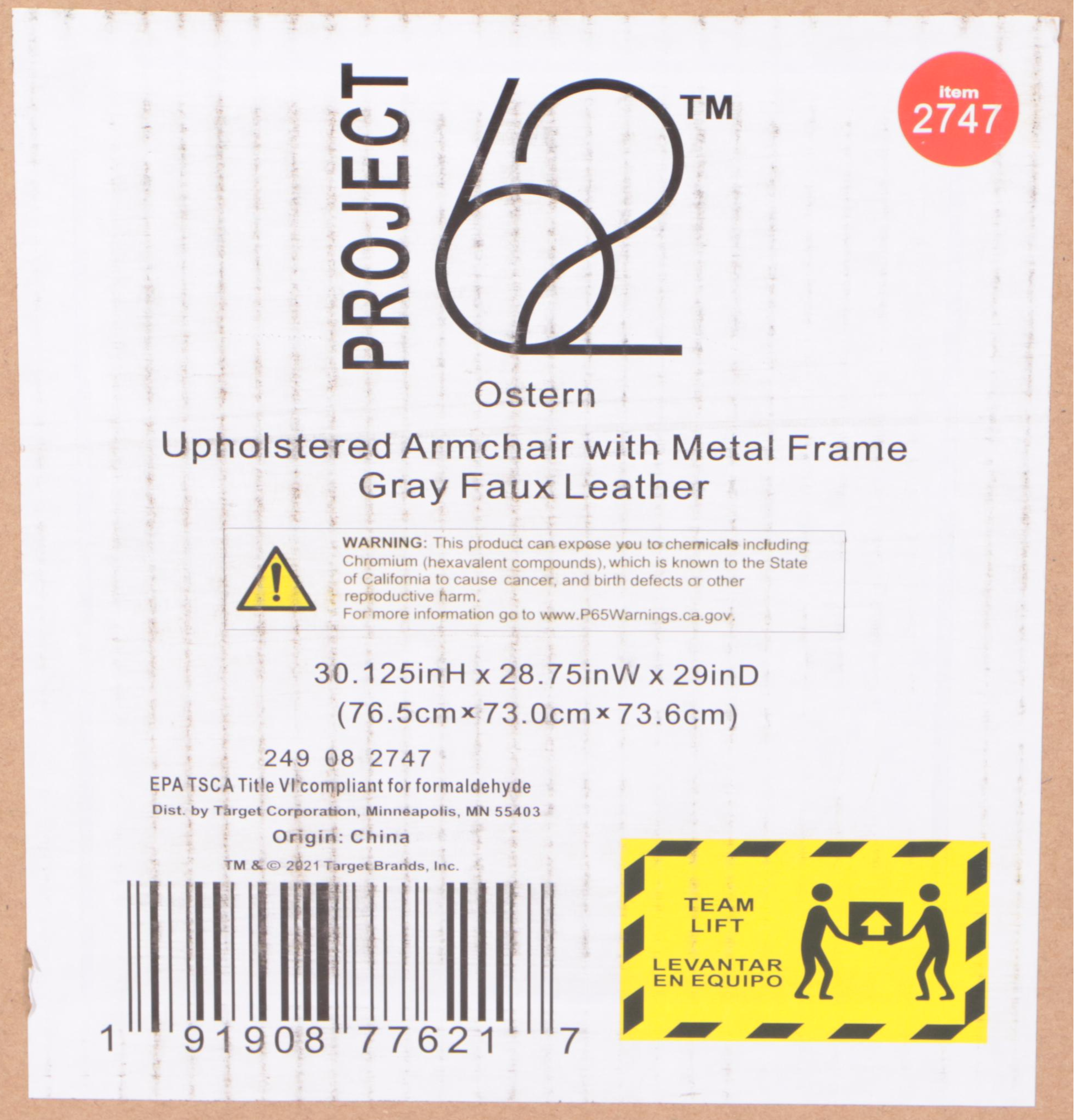 Project 62 Ostern Upholstered Armchair with Metal Frame