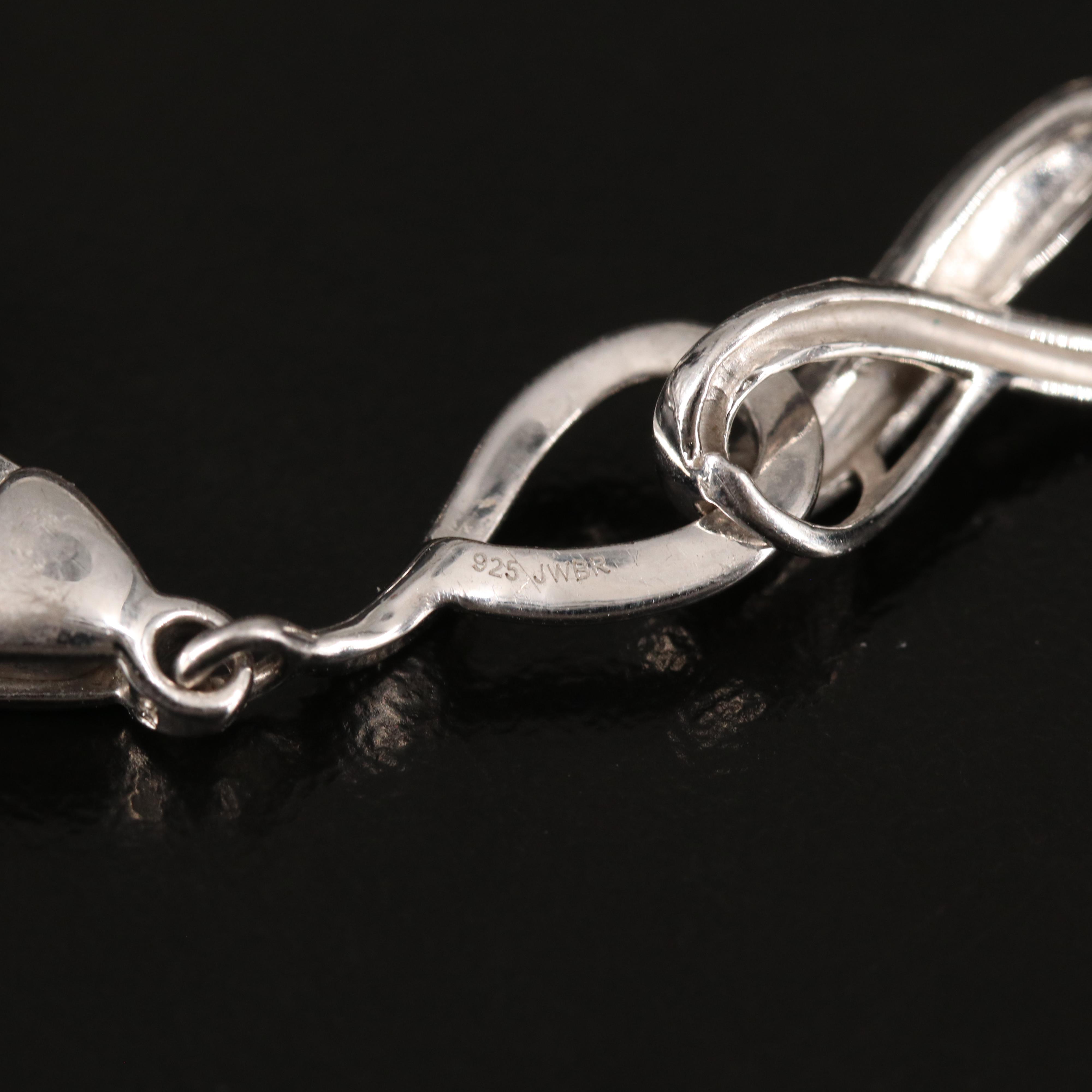 Sterling Diamond Infinity Link Bracelet