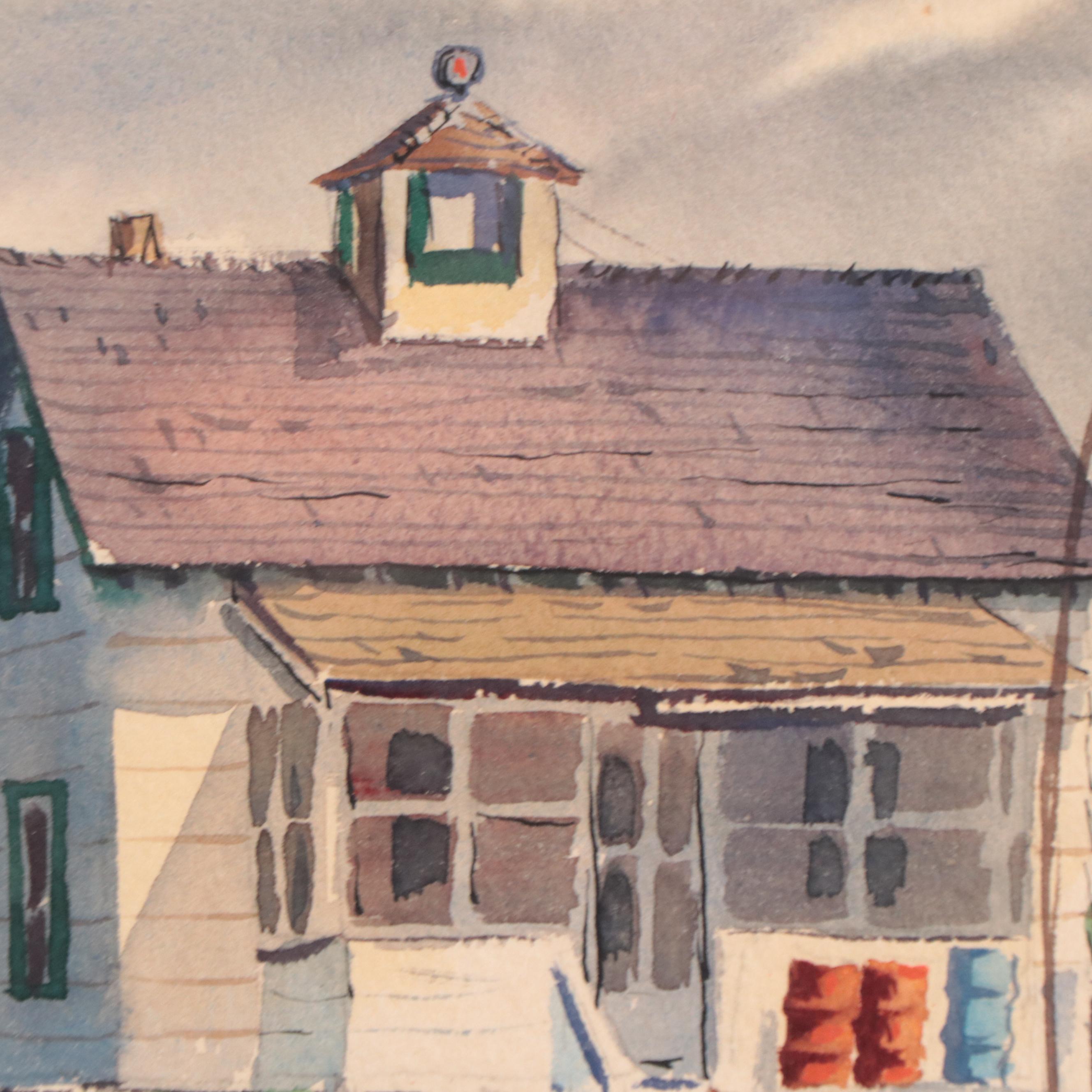 Ranulph Bye Coastal Landscape Watercolor Painting, 1950