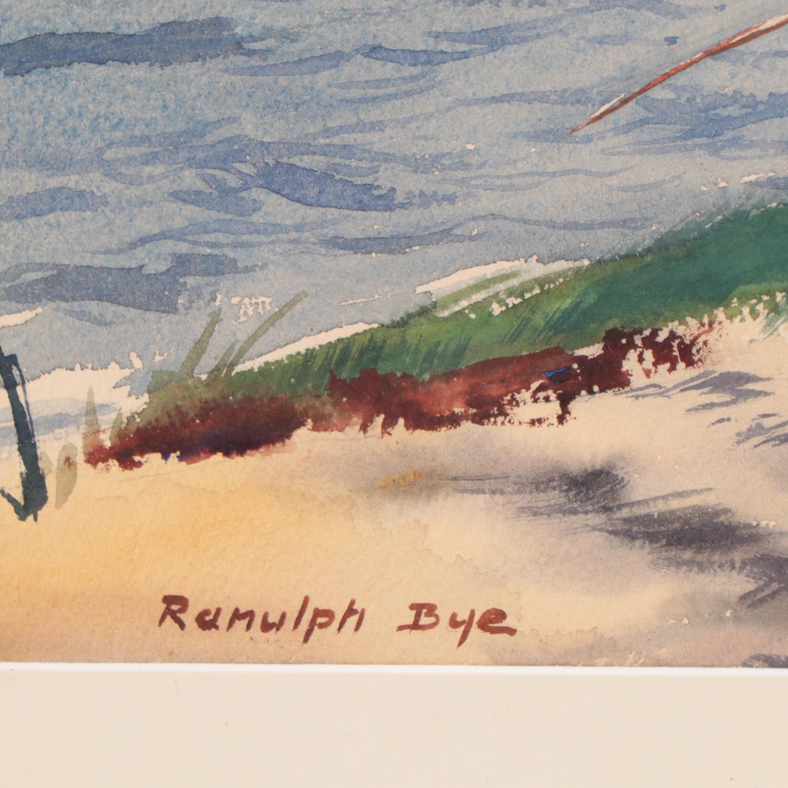 Ranulph Bye Coastal Landscape Watercolor Painting, 1950