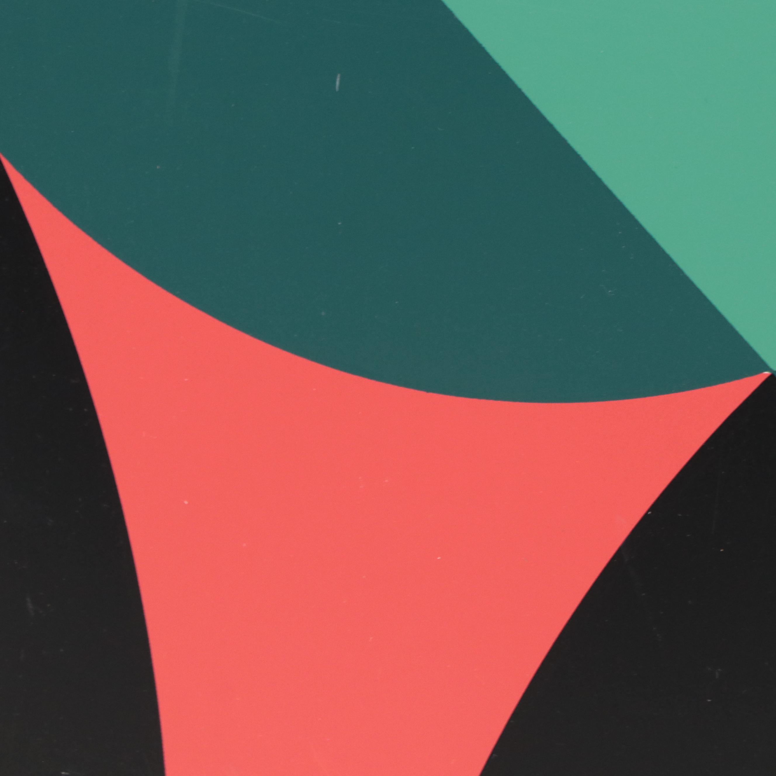 John Vassos Modernist Tennis Scene Silkscreened Enamel on Metal, 1971