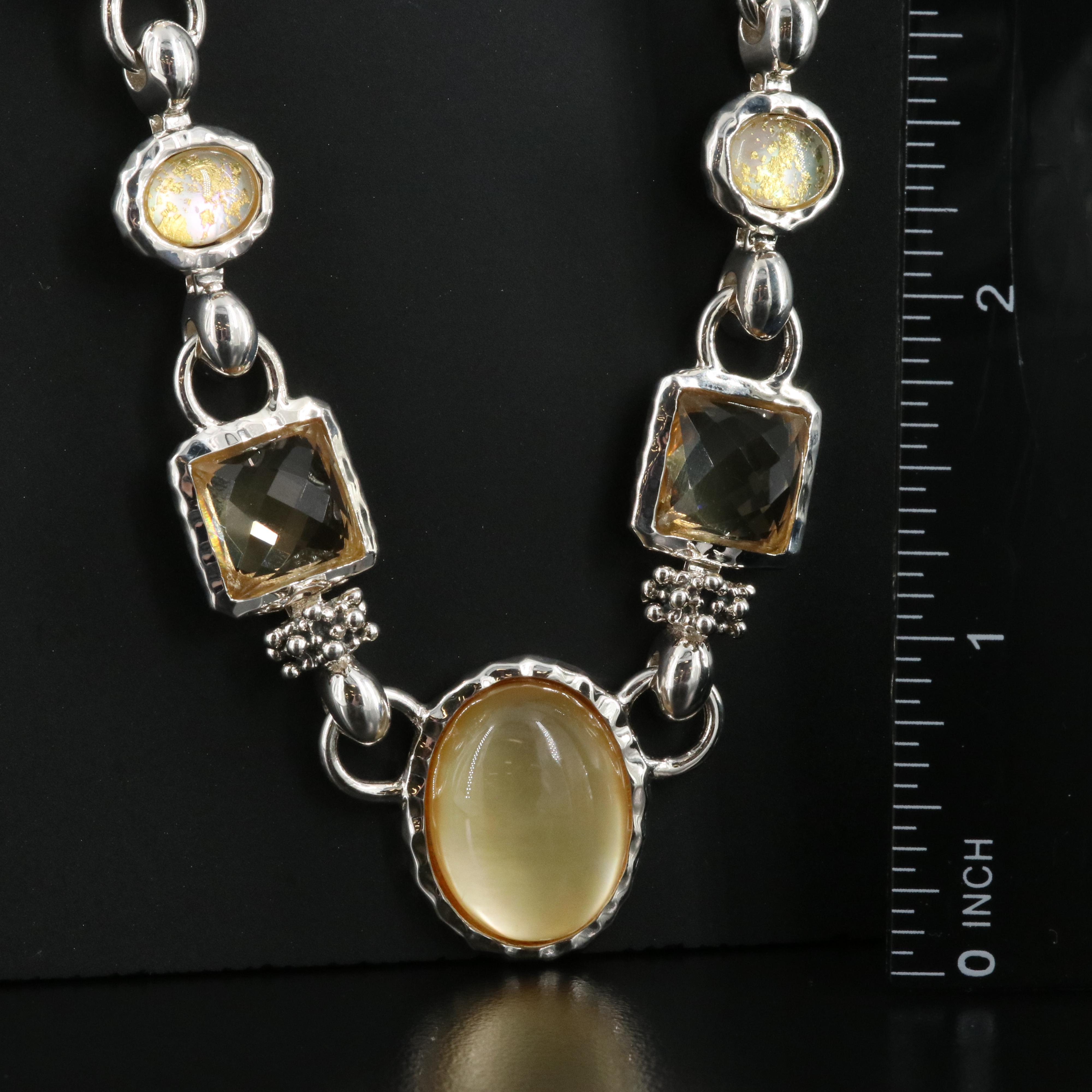 Michael Dawkins Sterling Citrine and Gemstone Necklace