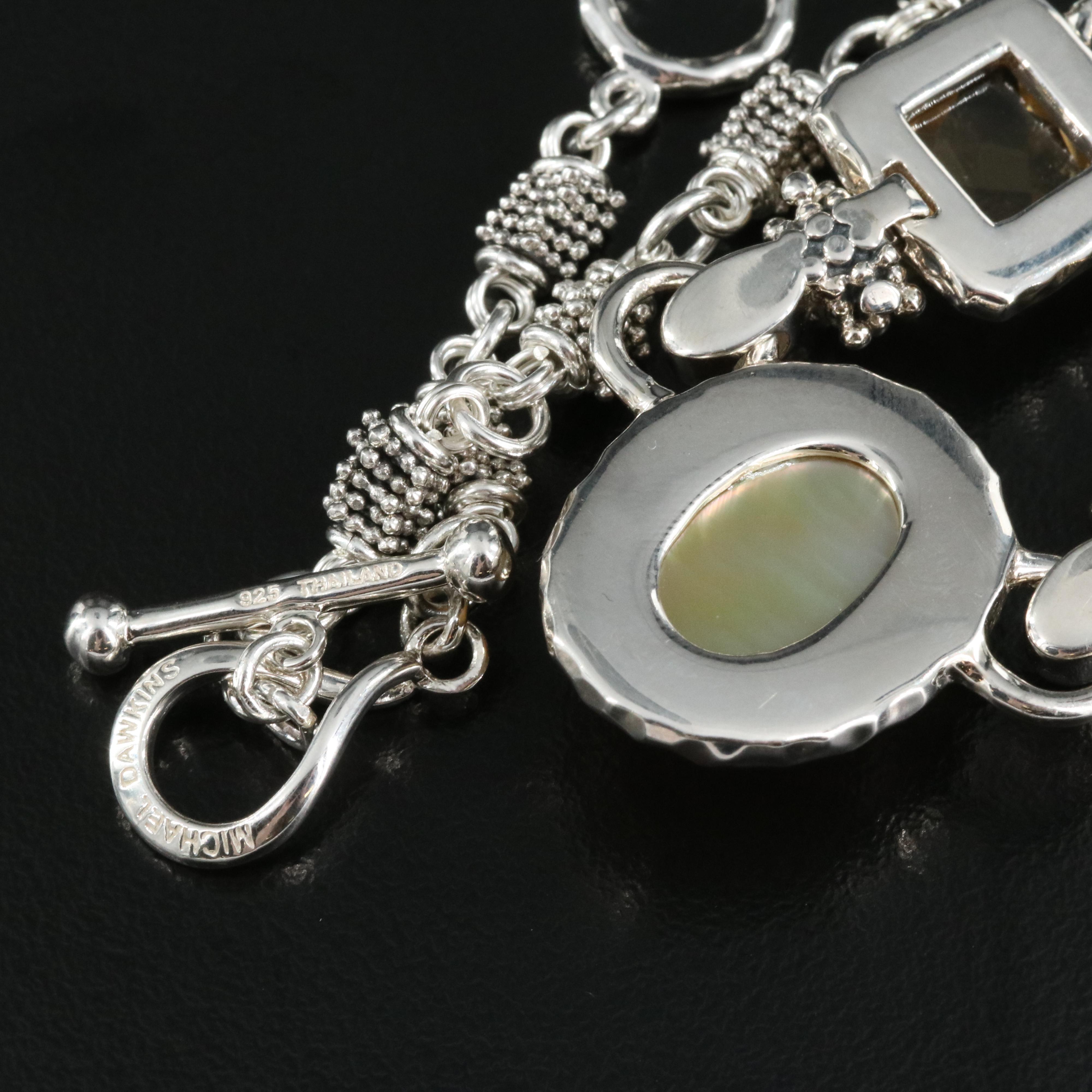 Michael Dawkins Sterling Citrine and Gemstone Necklace