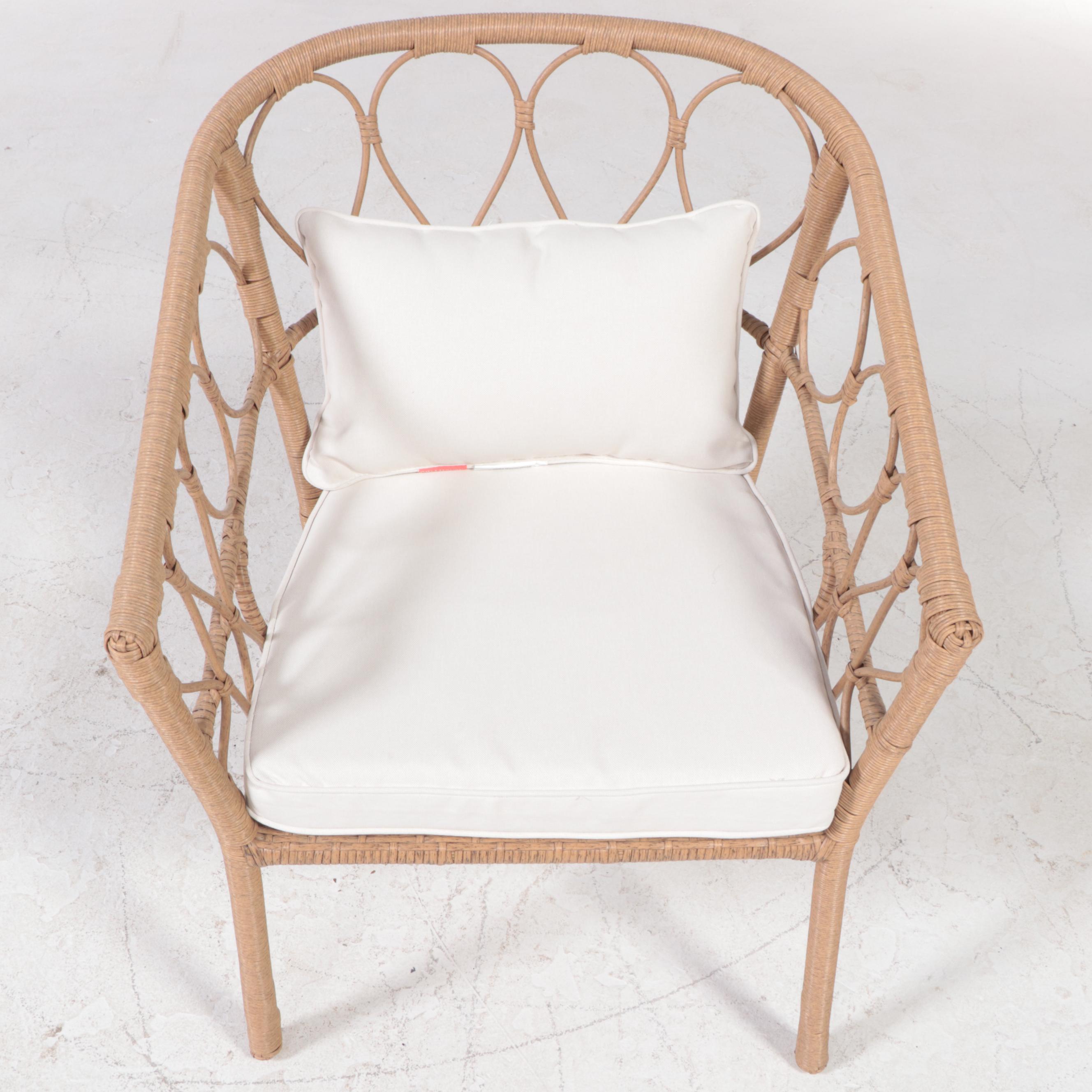 Four Opalhouse for Target Britanna Patio Armchairs with Cushions