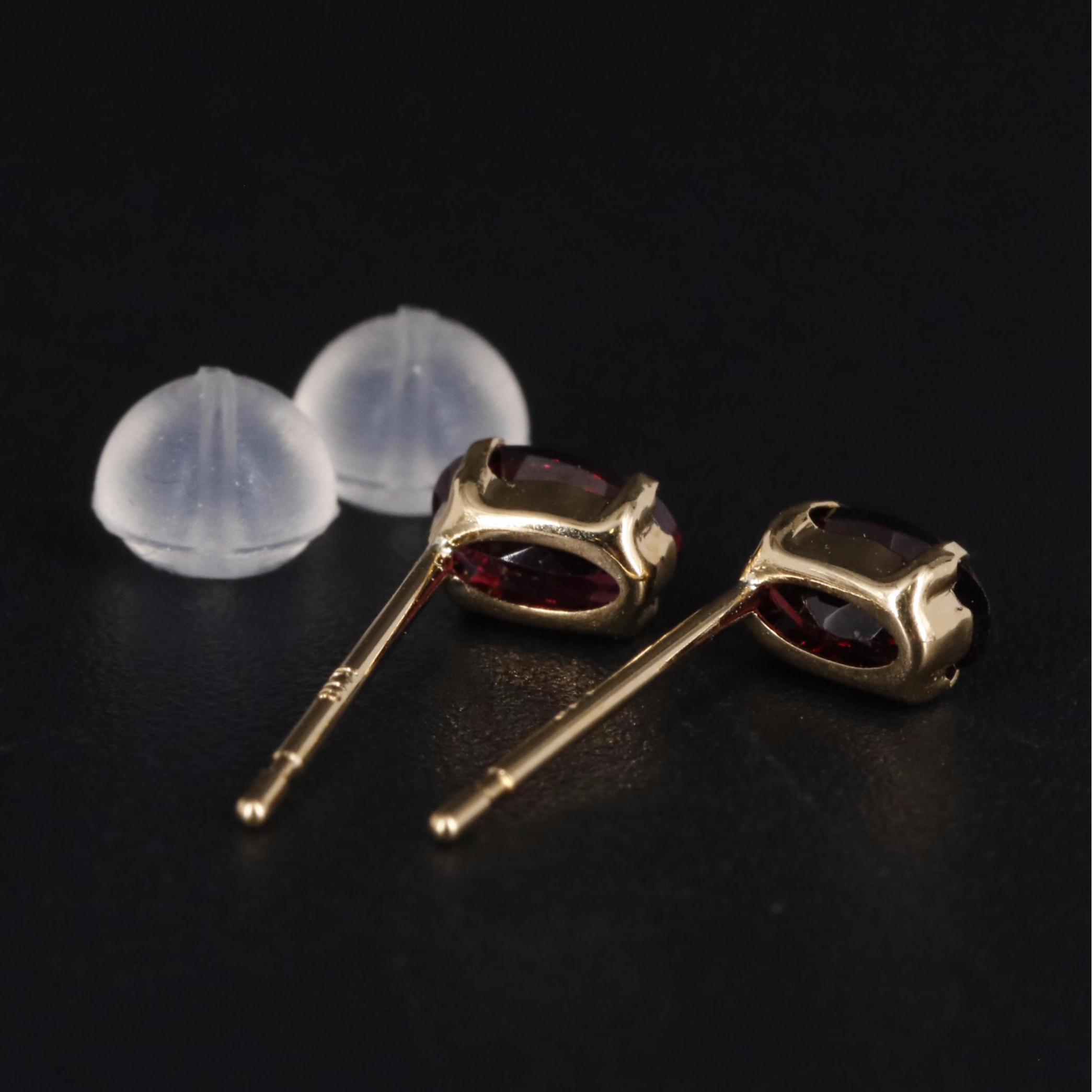 18K Purple Garnet Stud Earrings