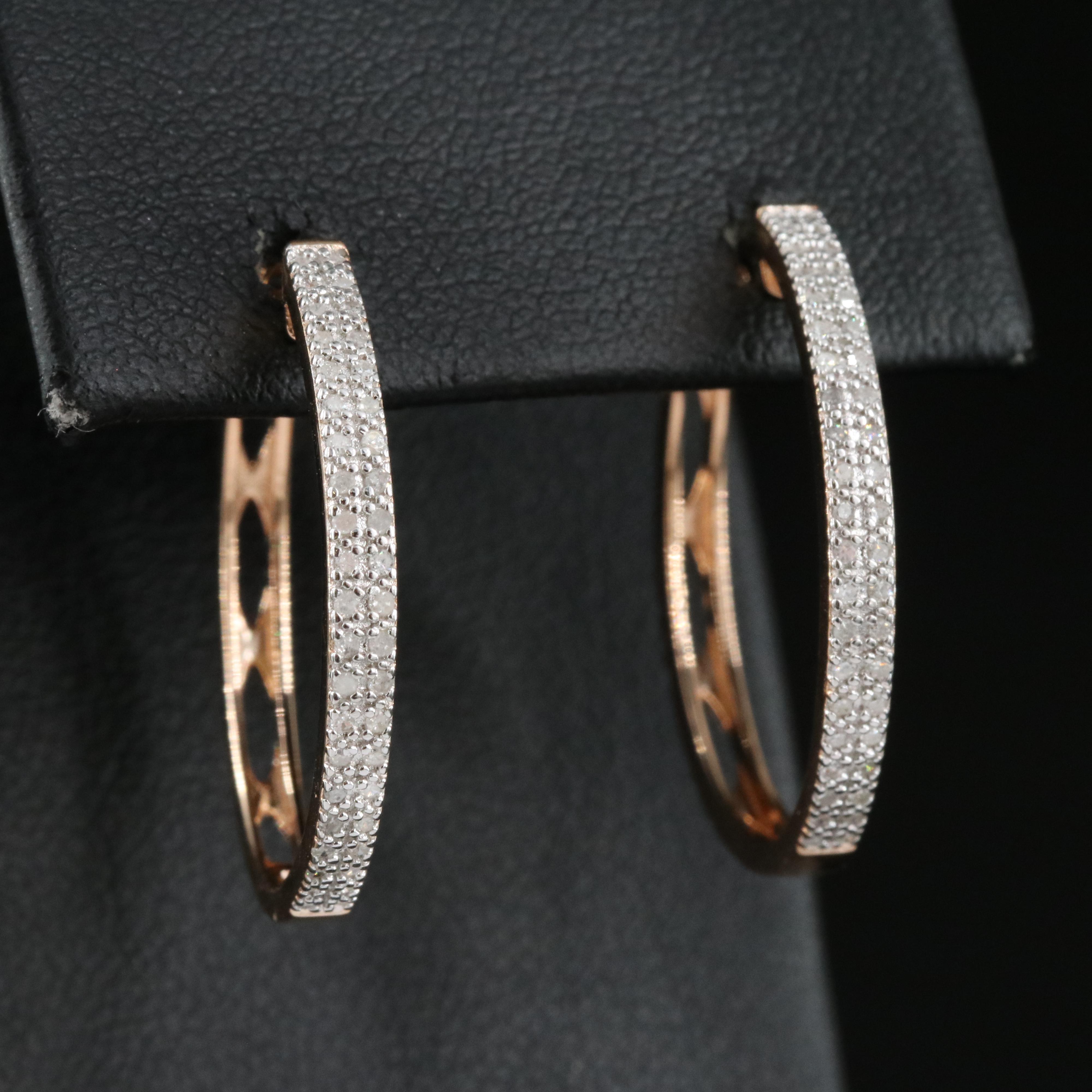 Sterling Double Row Hoop Earrings