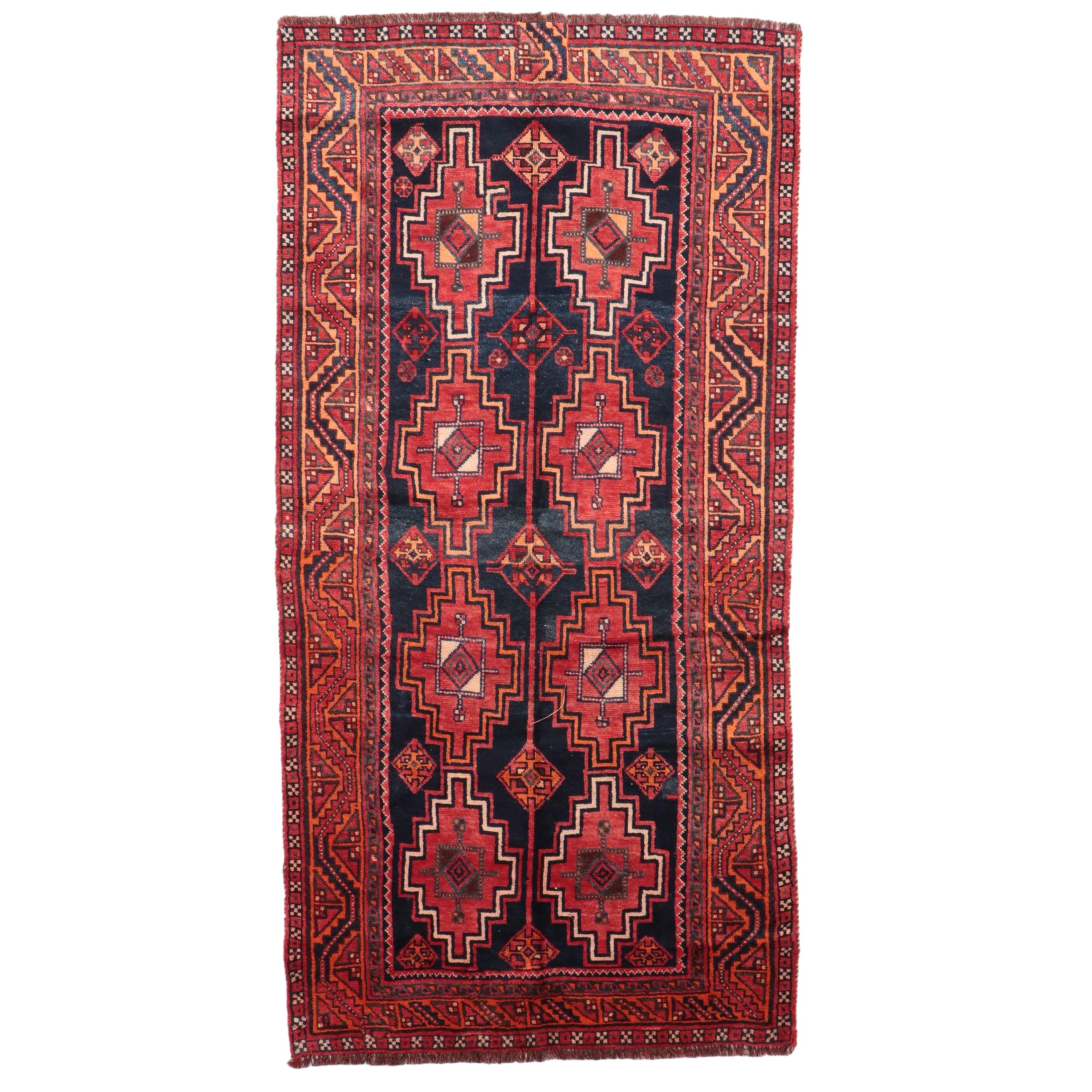 4'1 x 8'4 Hand-Knotted Persian Quchan Area Rug