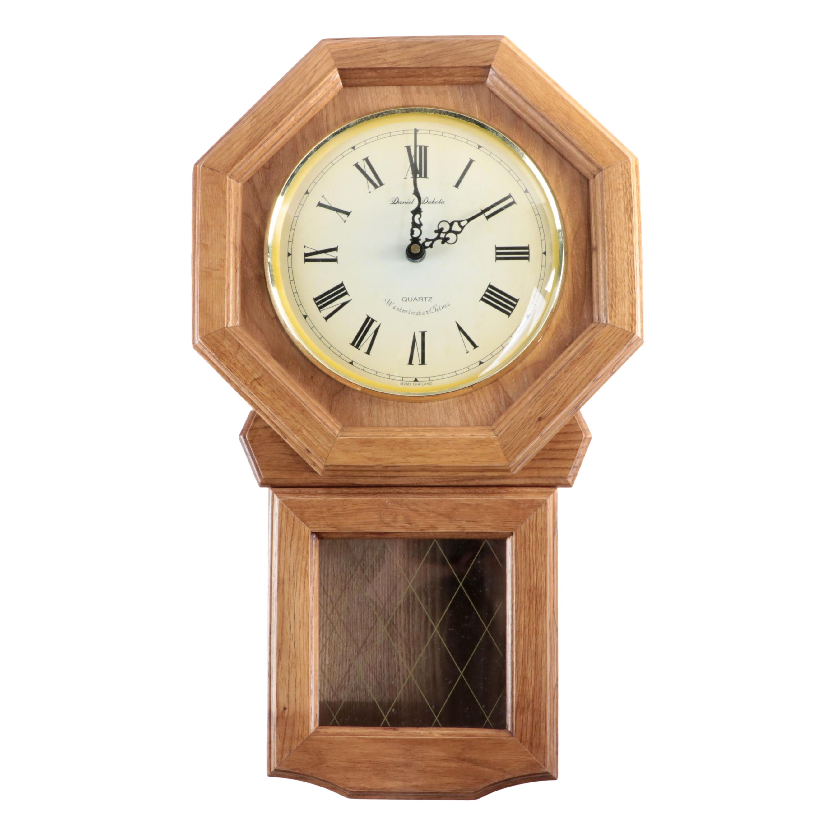 Daniel Dakota Westminster Chime Oak Regulator Wall Clock EBTH