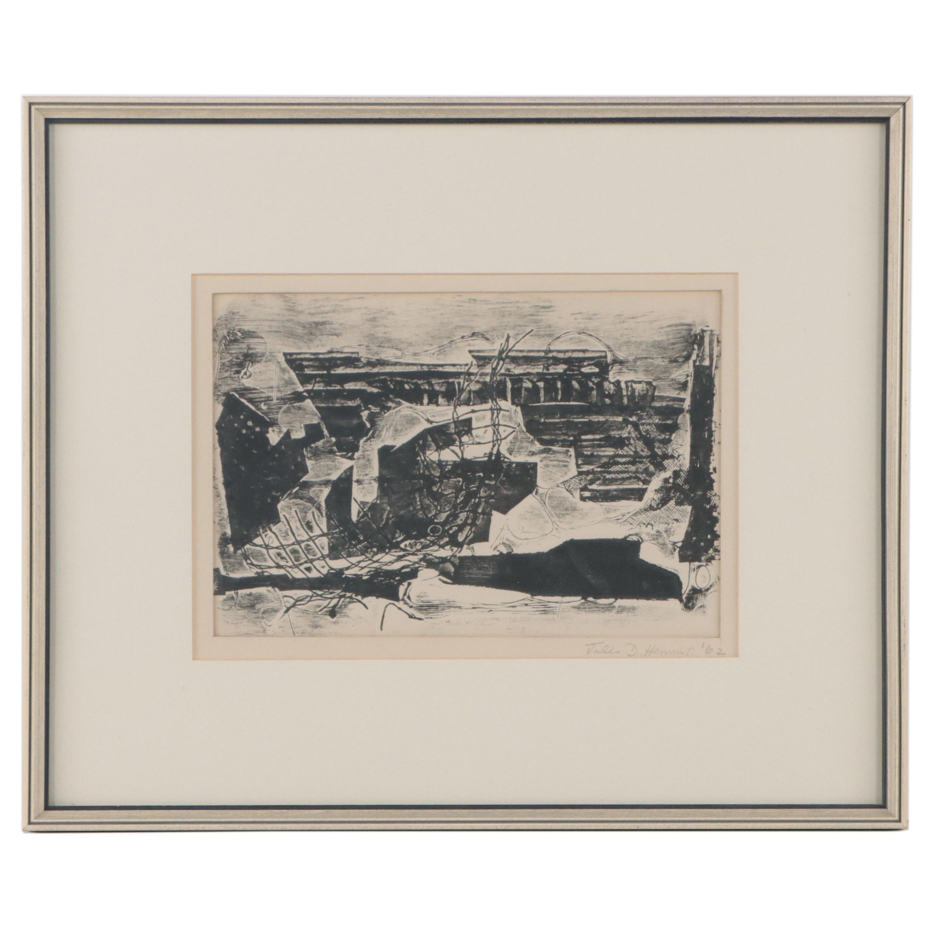 Collagraph of Abstract Composition, 1962