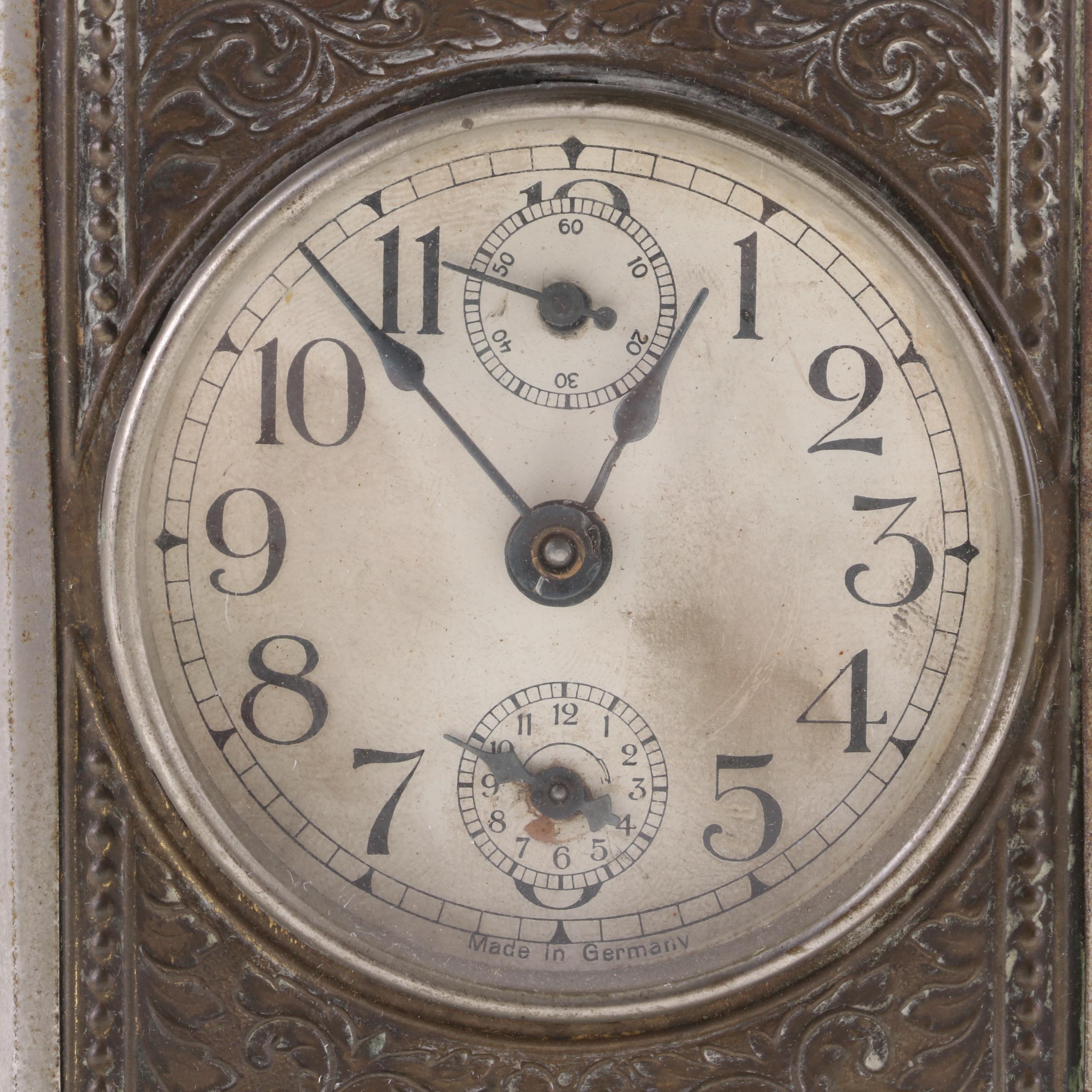 Friedrich Mauthe Metal Musical Carriage Clock, Late 19th/Early 20th Century