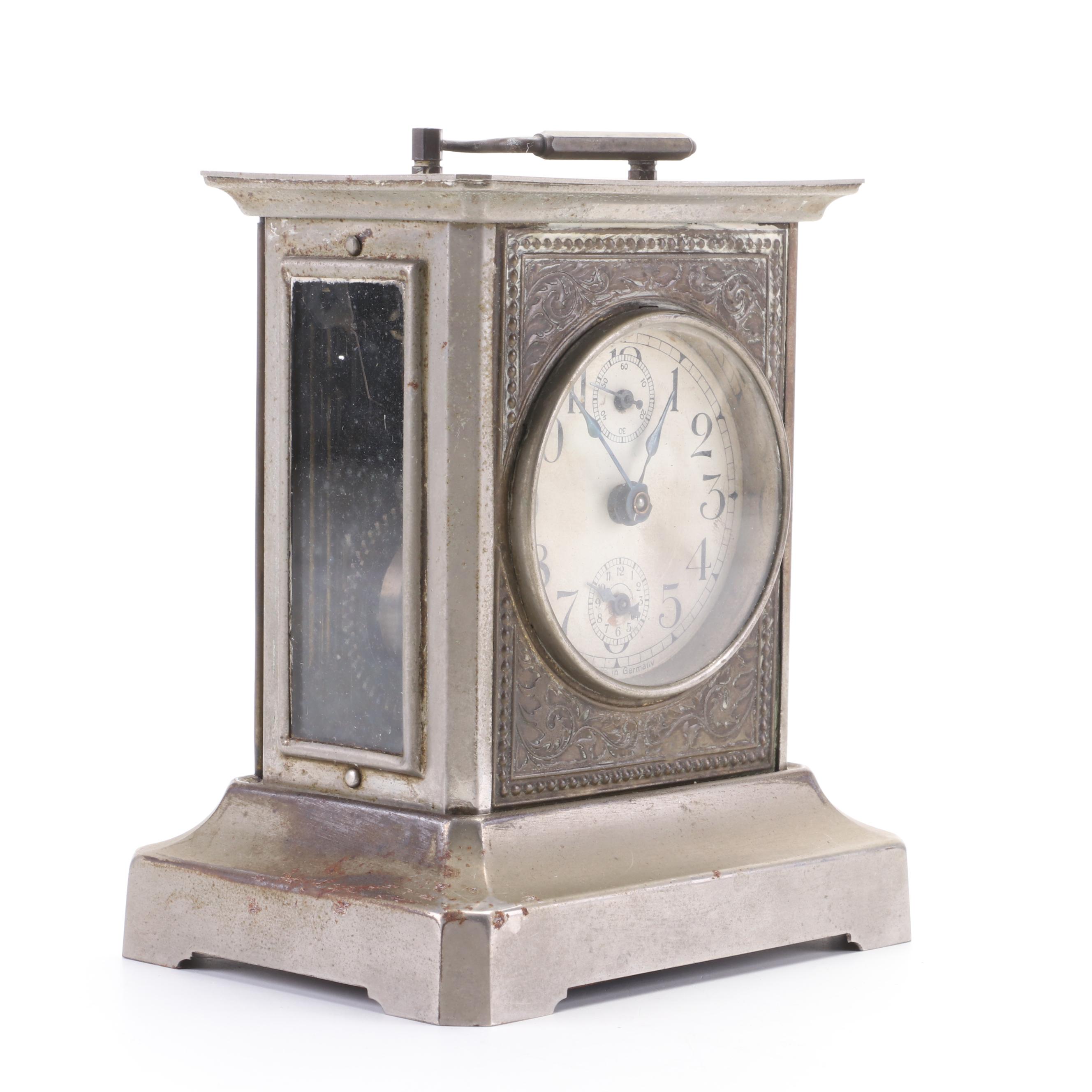Friedrich Mauthe Metal Musical Carriage Clock, Late 19th/Early 20th Century