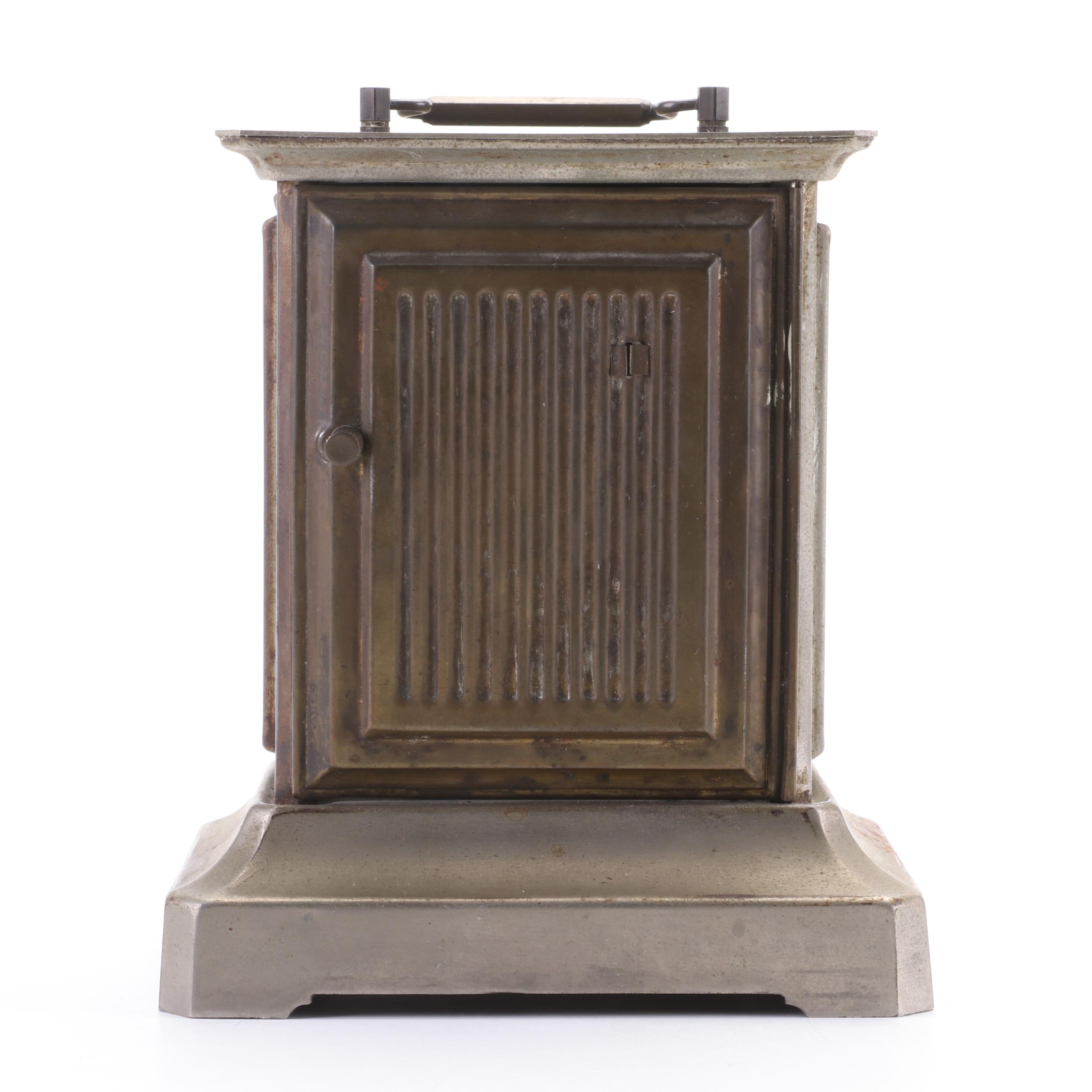 Friedrich Mauthe Metal Musical Carriage Clock, Late 19th/Early 20th Century