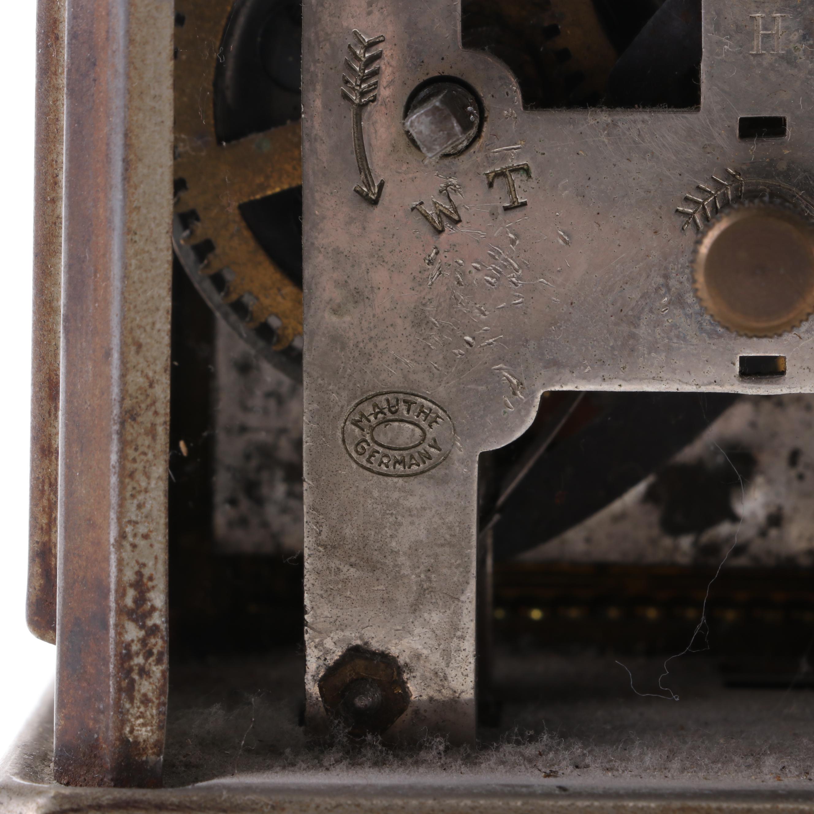 Friedrich Mauthe Metal Musical Carriage Clock, Late 19th/Early 20th Century