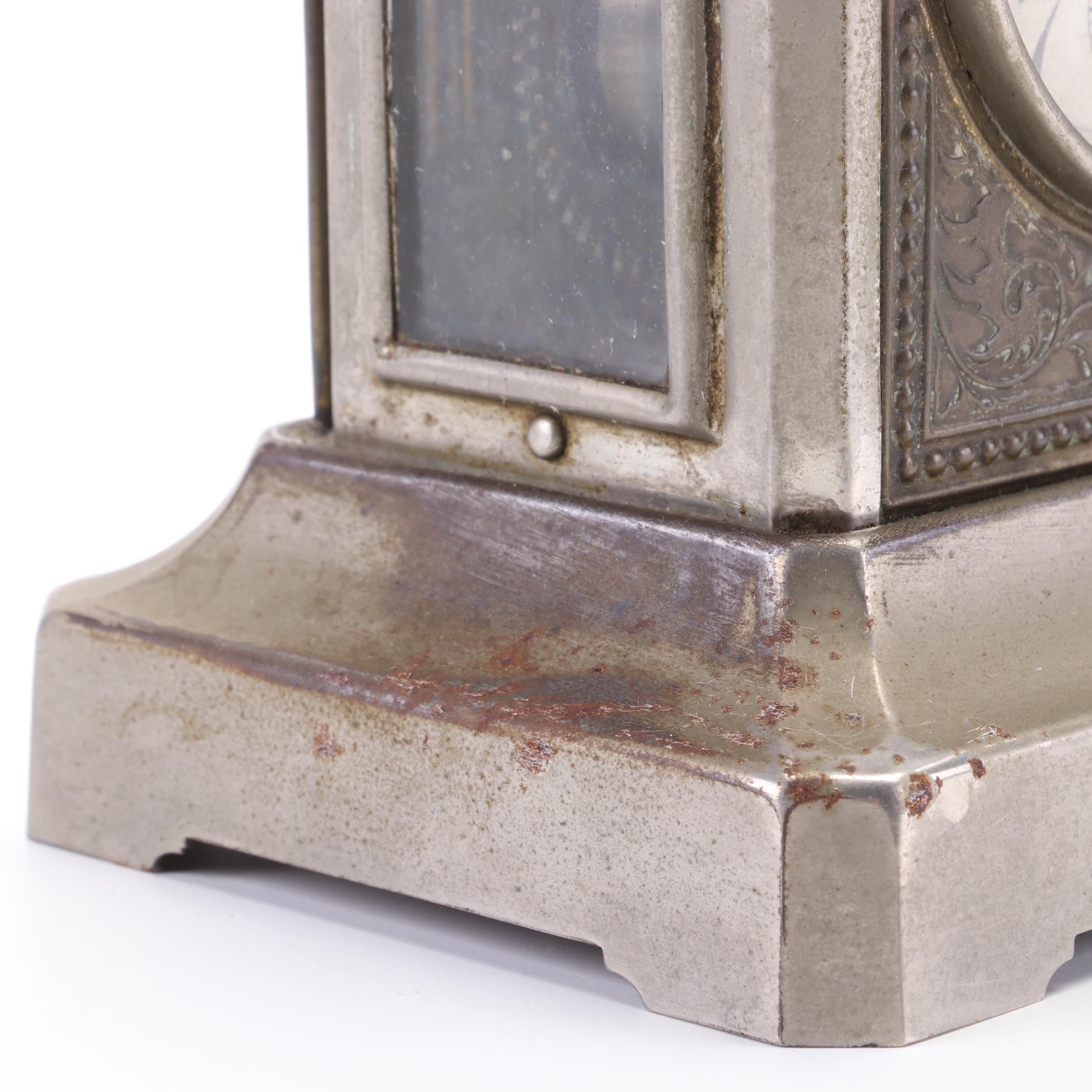 Friedrich Mauthe Metal Musical Carriage Clock, Late 19th/Early 20th Century