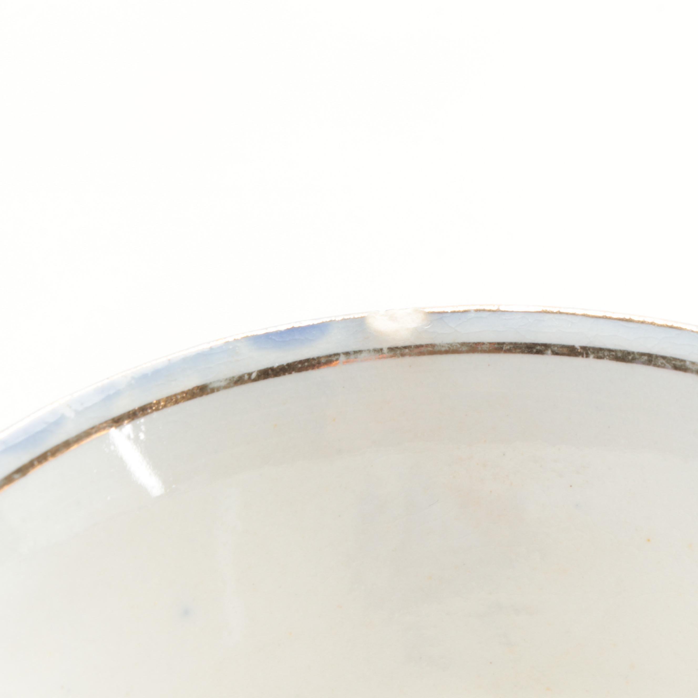 English and Other Flow Blue Ironstone Teacups and Saucers