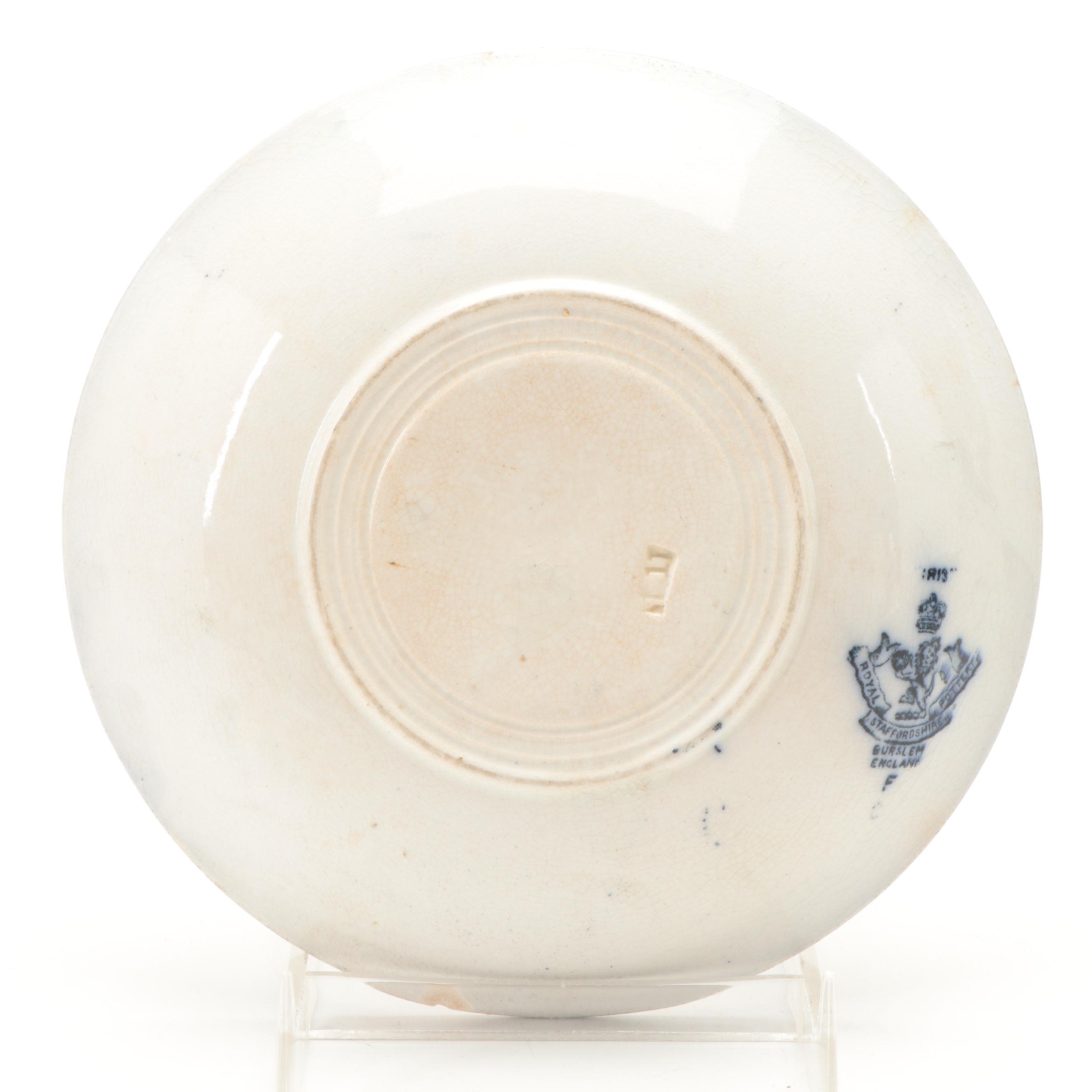 English and Other Flow Blue Ironstone Teacups and Saucers