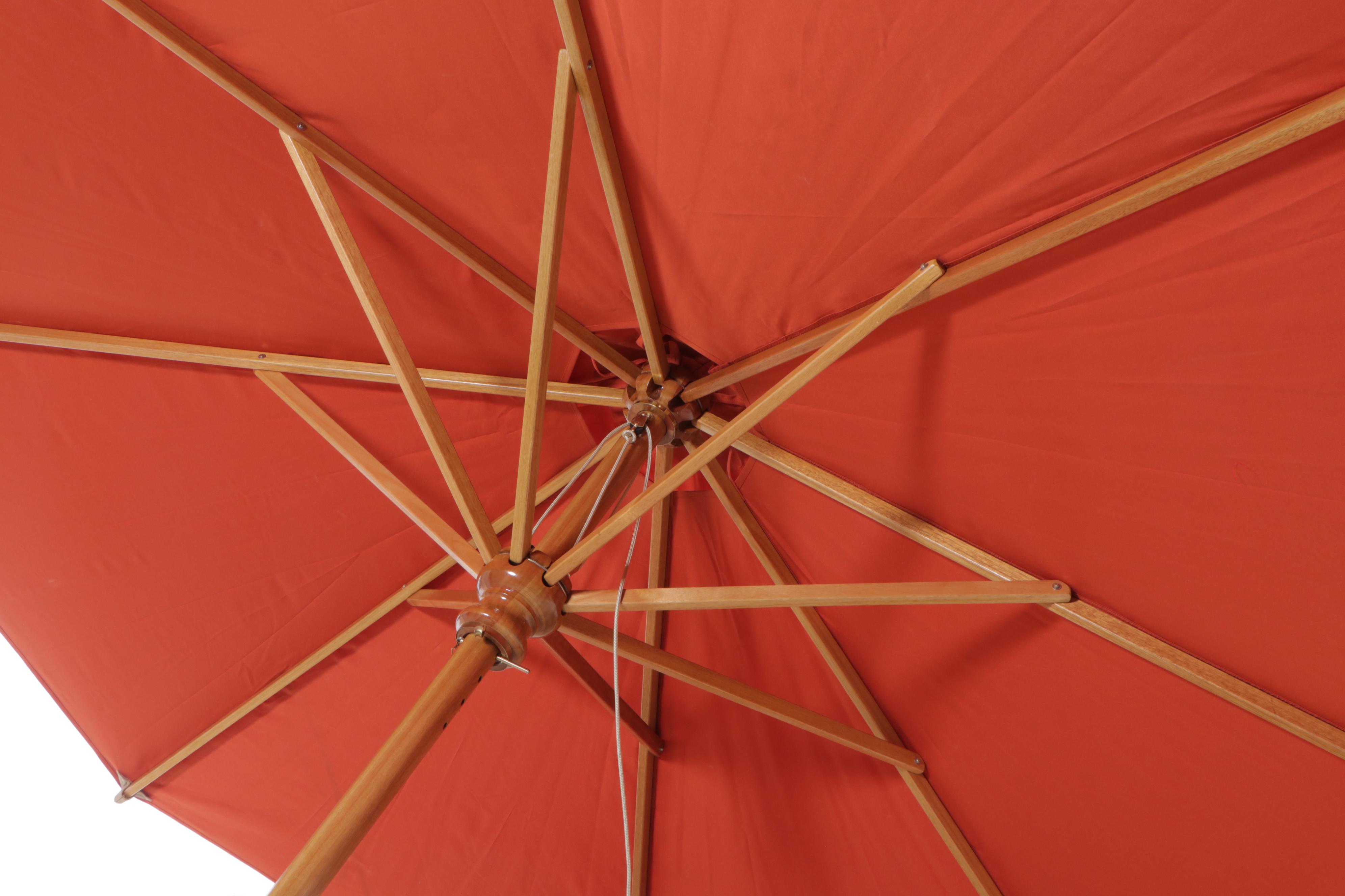 Country Casual Teak and Canvas Patio Umbrella