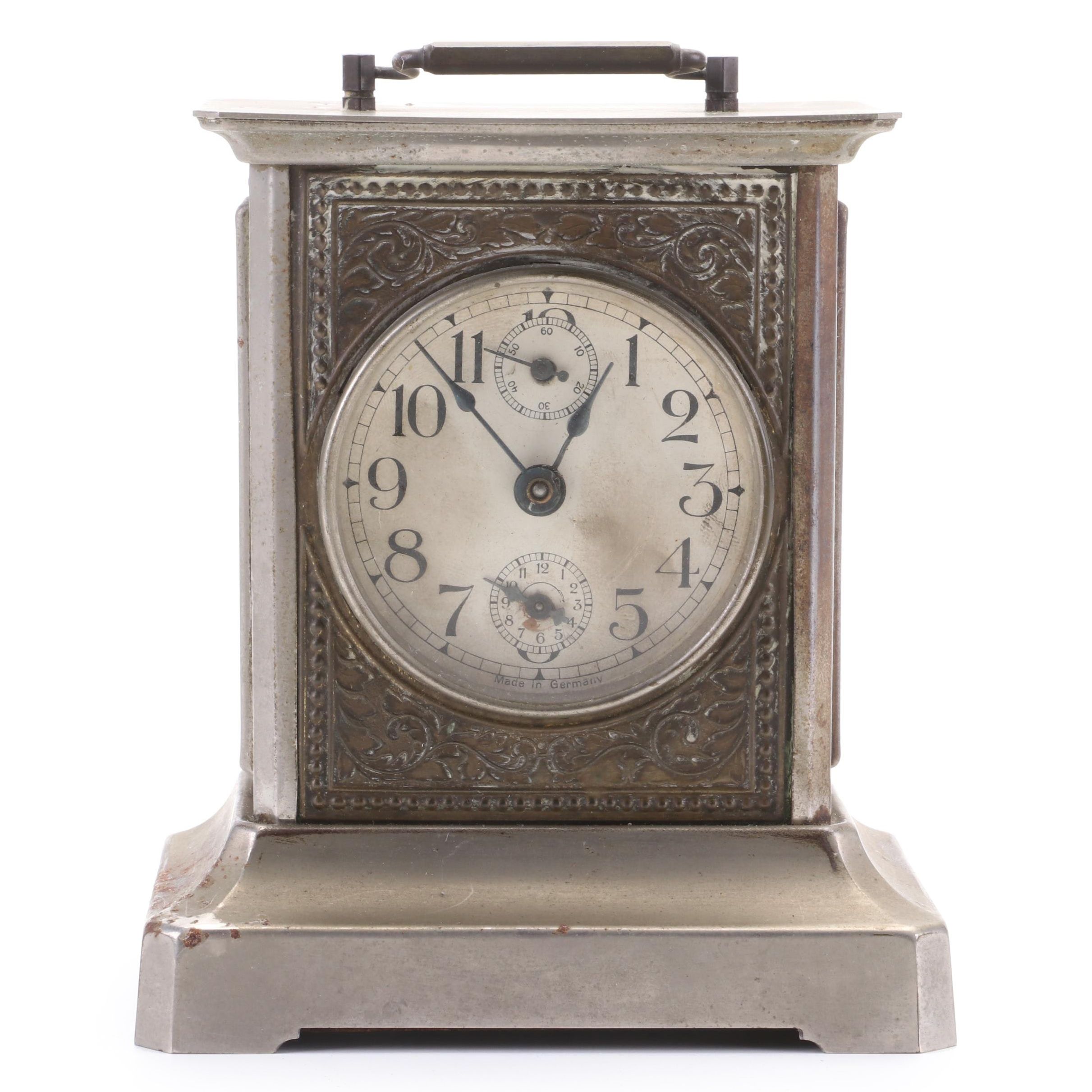 Friedrich Mauthe Metal Musical Carriage Clock, Late 19th/Early 20th Century