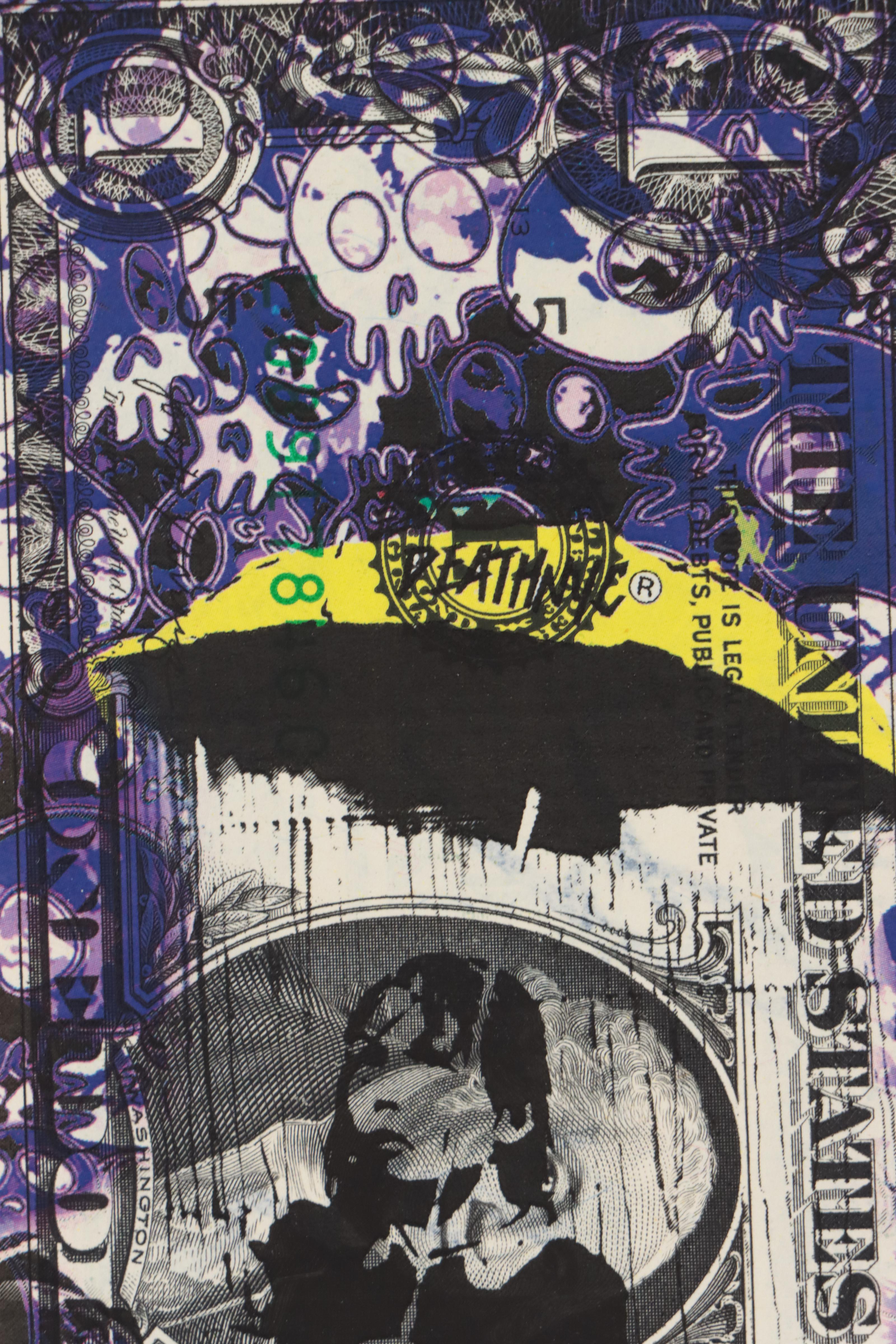 Death NYC Pop Art Graphic Print on Banknote, 2022