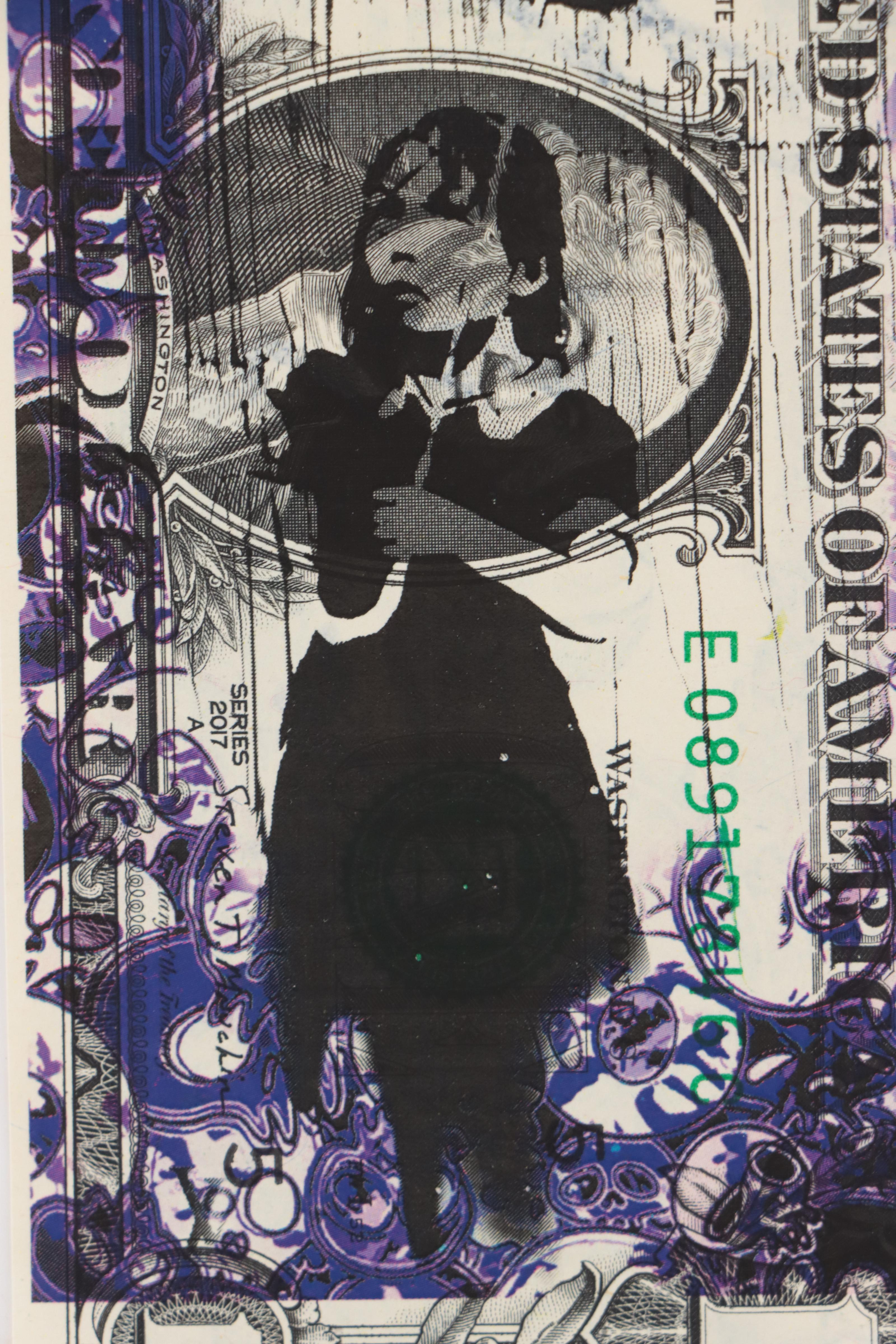 Death NYC Pop Art Graphic Print on Banknote, 2022