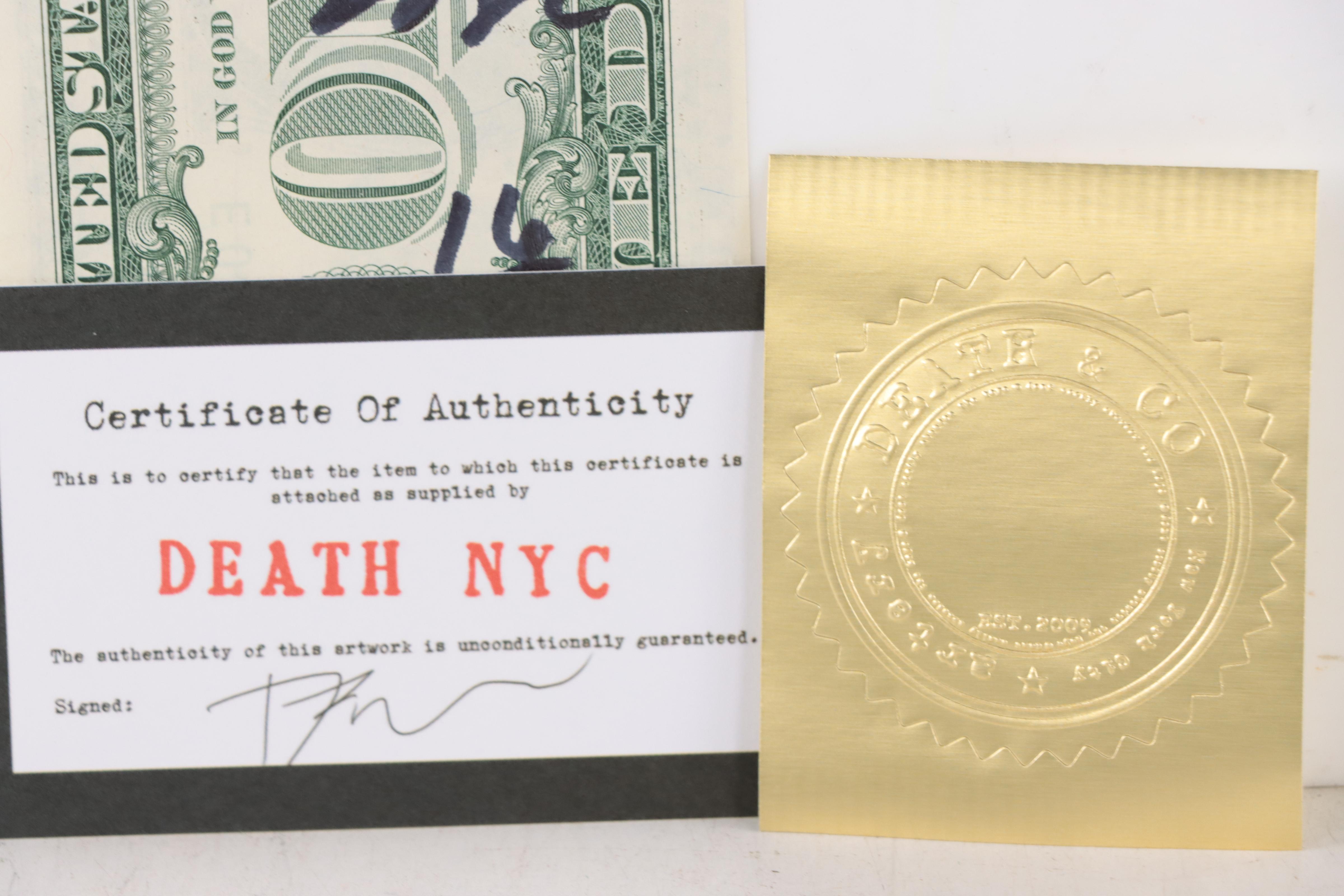 Death NYC Pop Art Graphic Print on Banknote, 2022
