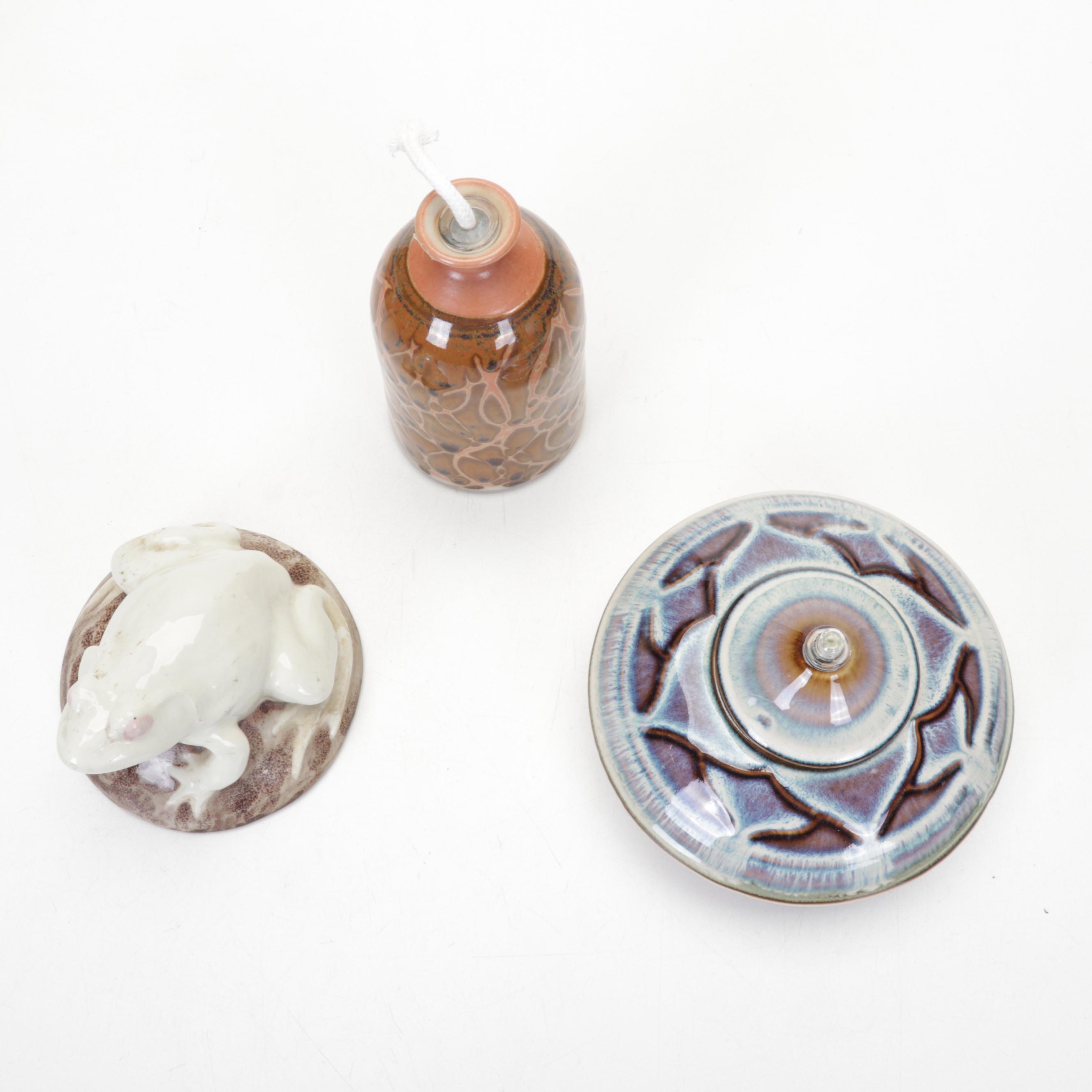 Balentine Oil Burner, Clay Creations Olive Bowl and More Art Pottery Pieces