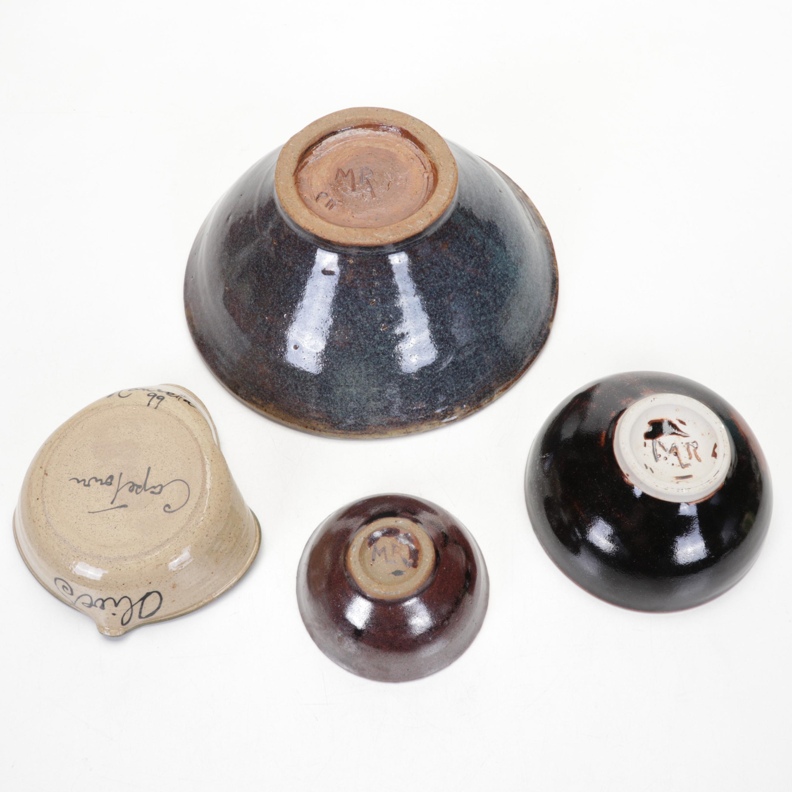 Balentine Oil Burner, Clay Creations Olive Bowl and More Art Pottery Pieces