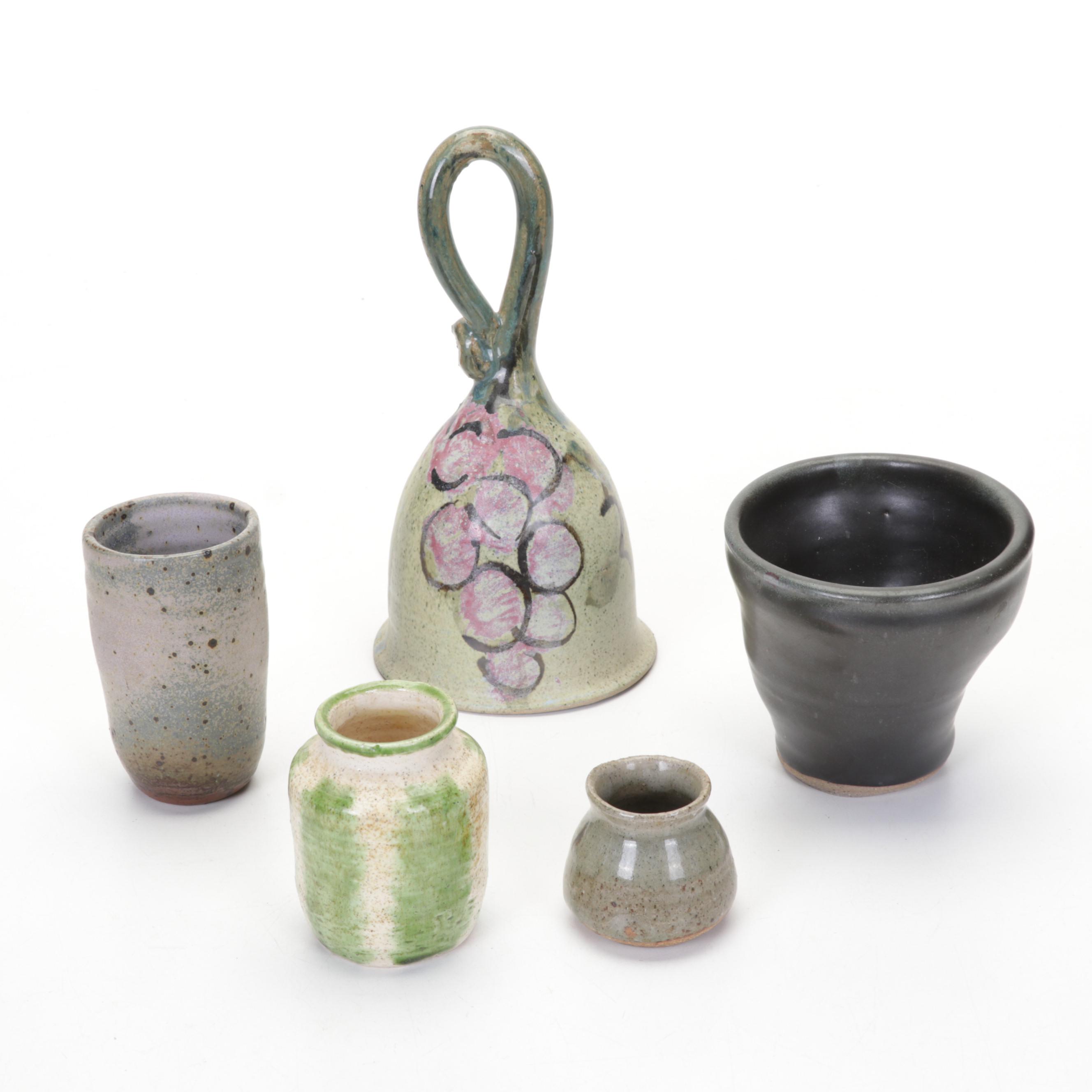 Balentine Oil Burner, Clay Creations Olive Bowl and More Art Pottery Pieces