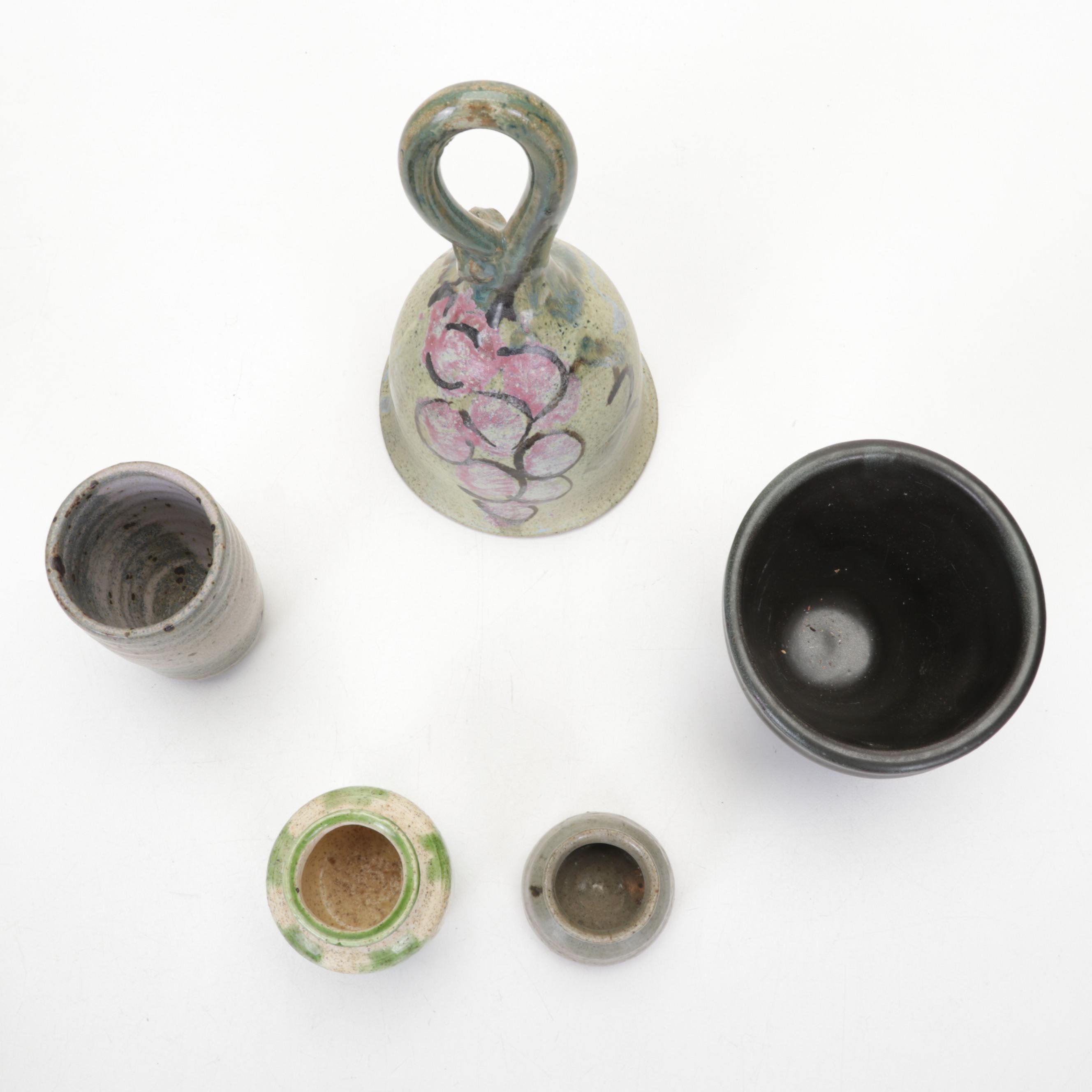 Balentine Oil Burner, Clay Creations Olive Bowl and More Art Pottery Pieces