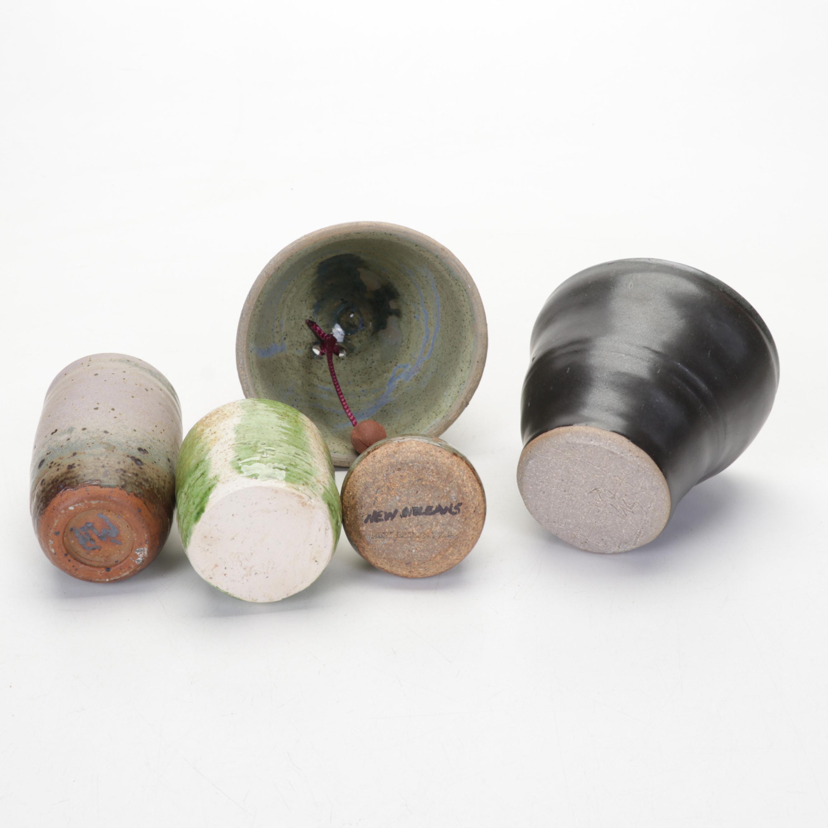 Balentine Oil Burner, Clay Creations Olive Bowl and More Art Pottery Pieces