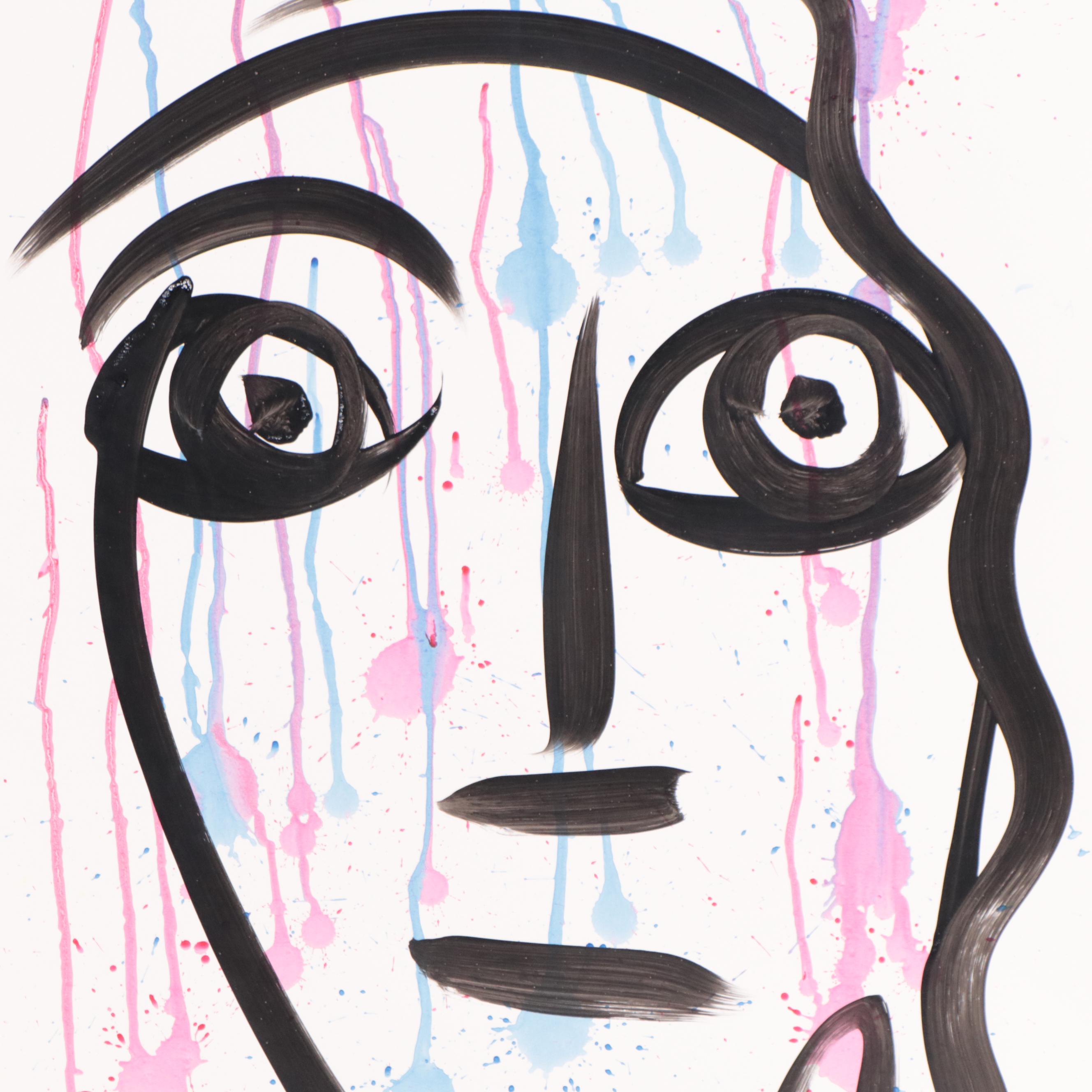 Peter Keil Abstract Portrait Acrylic Painting