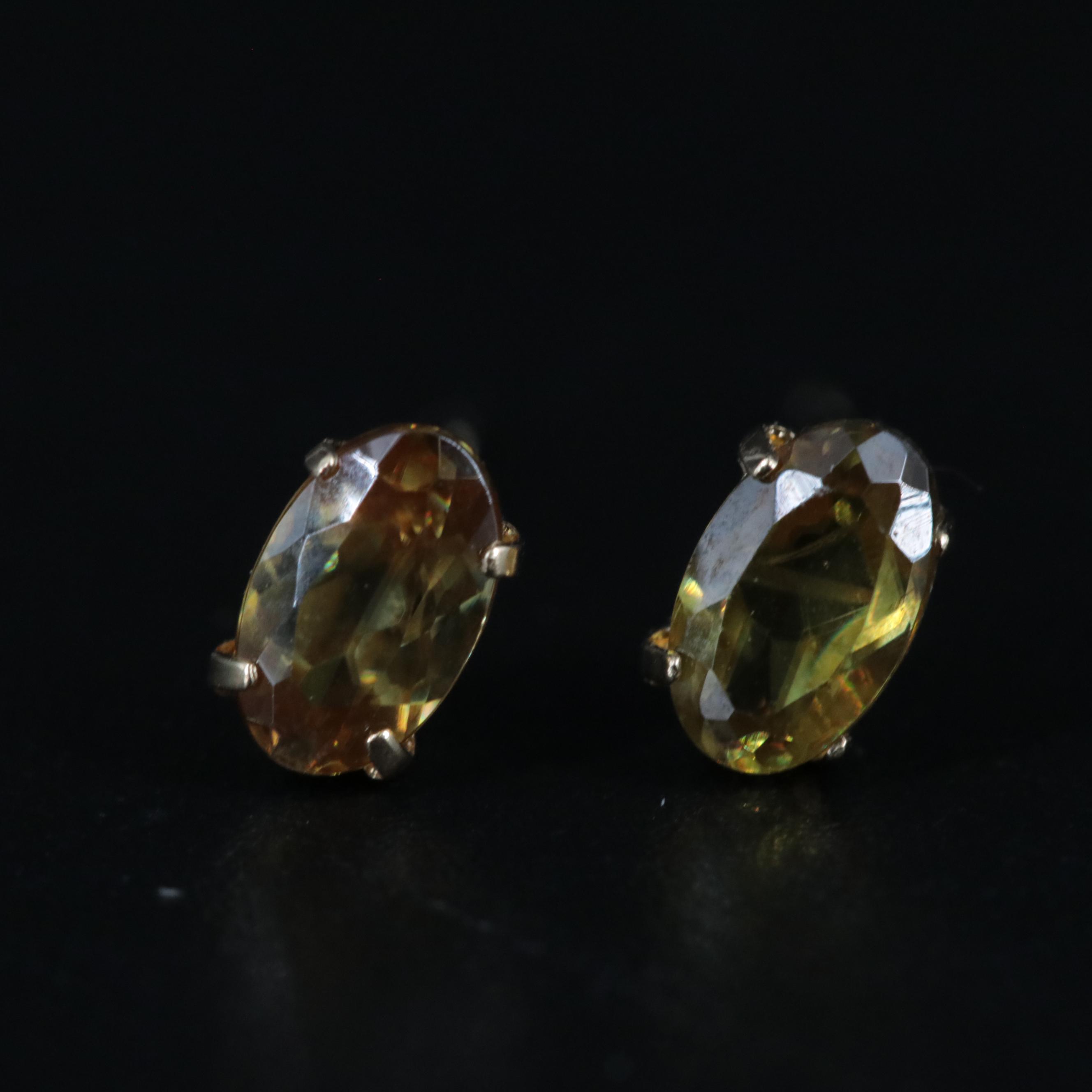 18K Sphene Stud Earrings