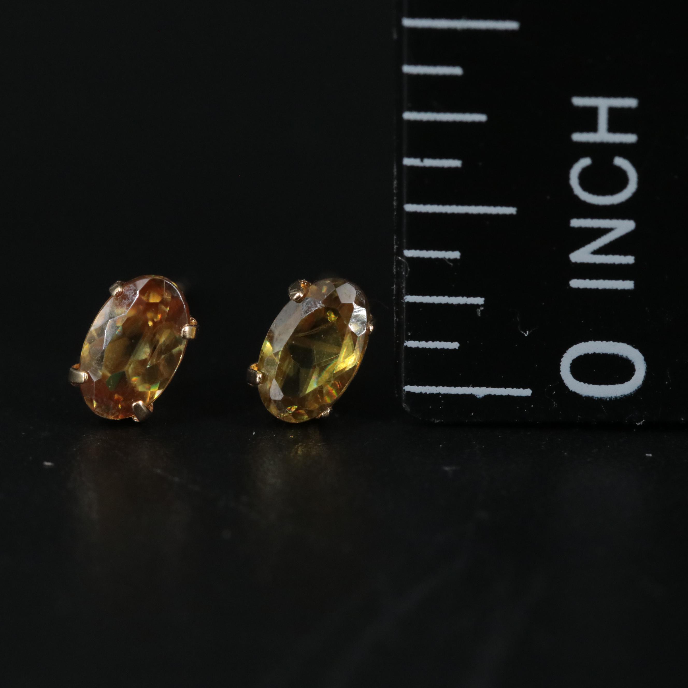 18K Sphene Stud Earrings