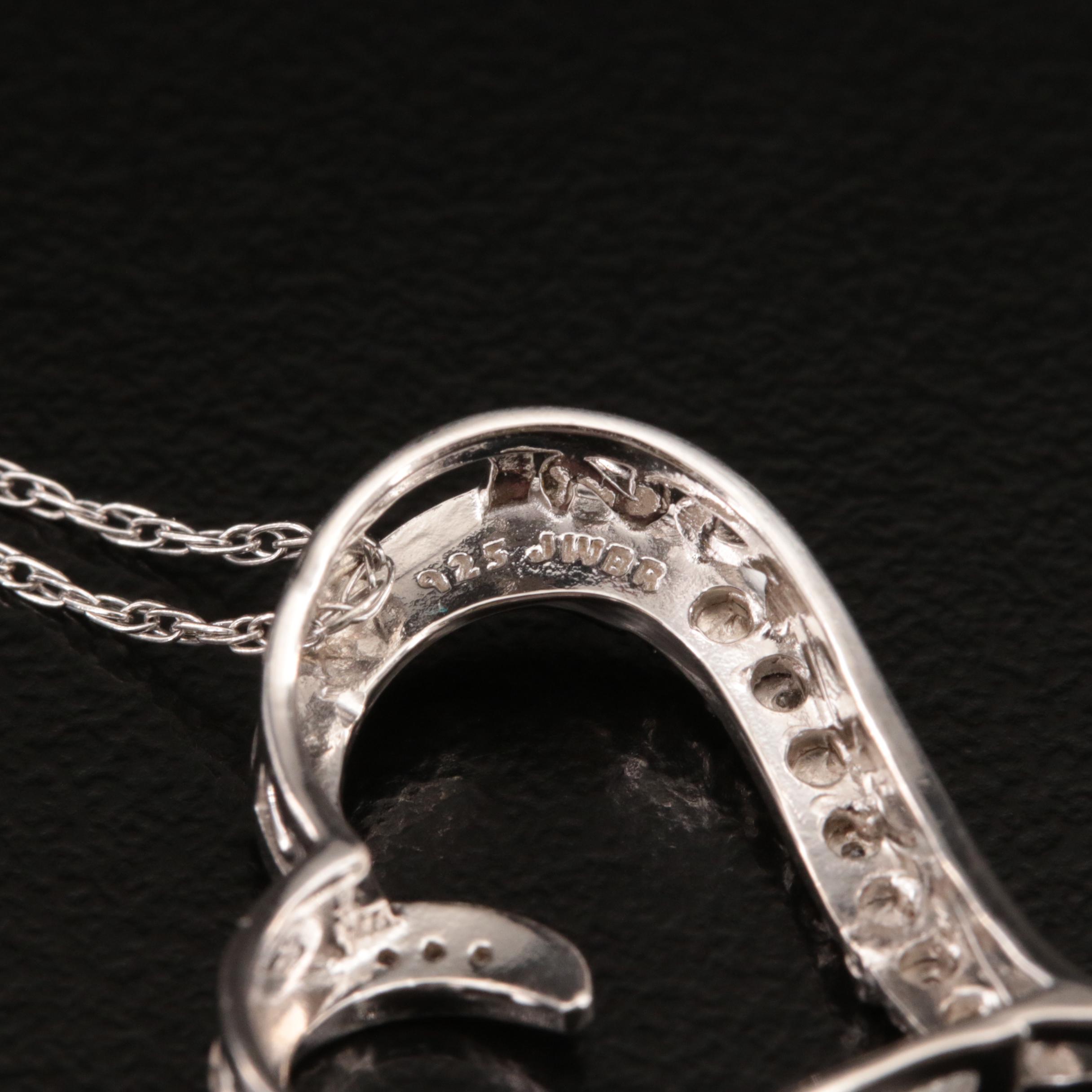 Sterling Diamond Heart Pendant Necklace