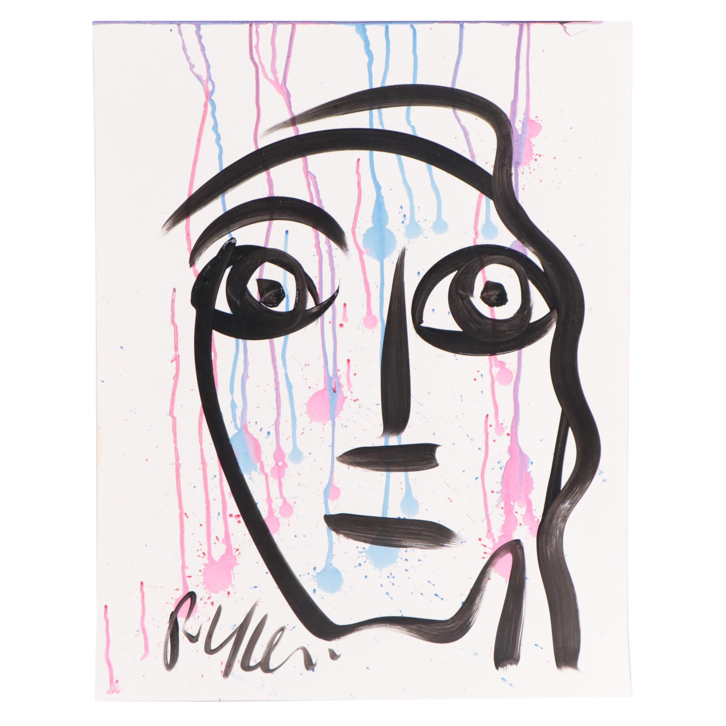 Peter Keil Abstract Portrait Acrylic Painting