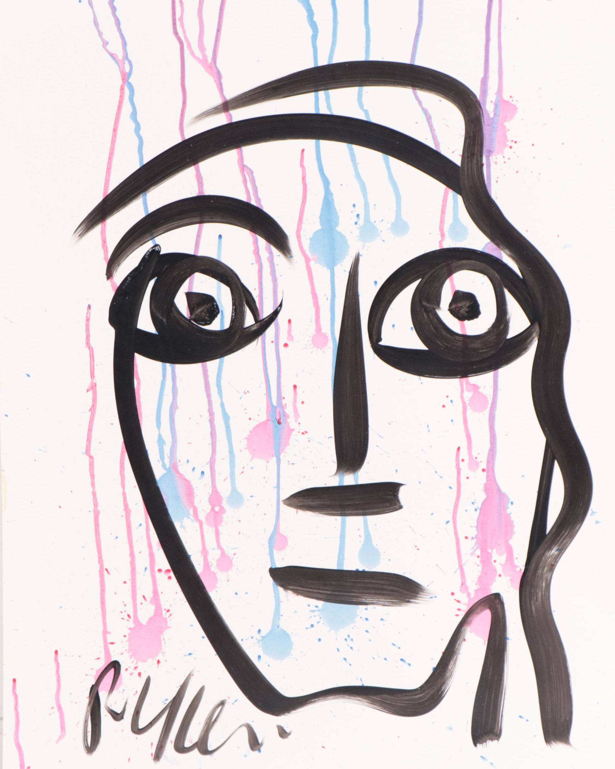 Peter Keil Abstract Portrait Acrylic Painting