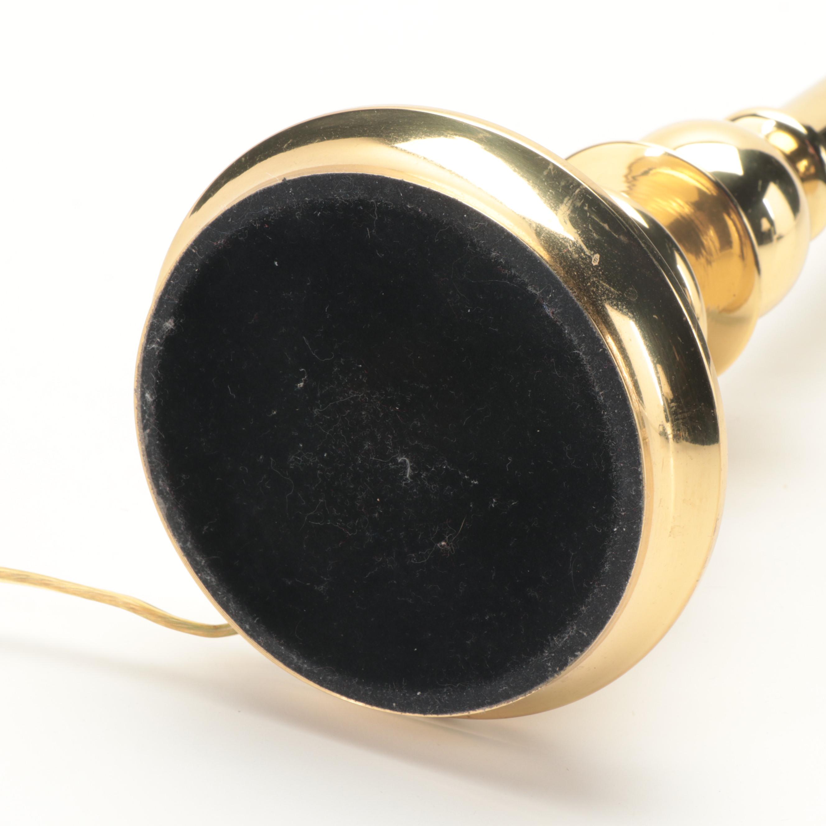 Colonial Style Brass Candlestick Buffet Lamp with Chamberstick Lamp