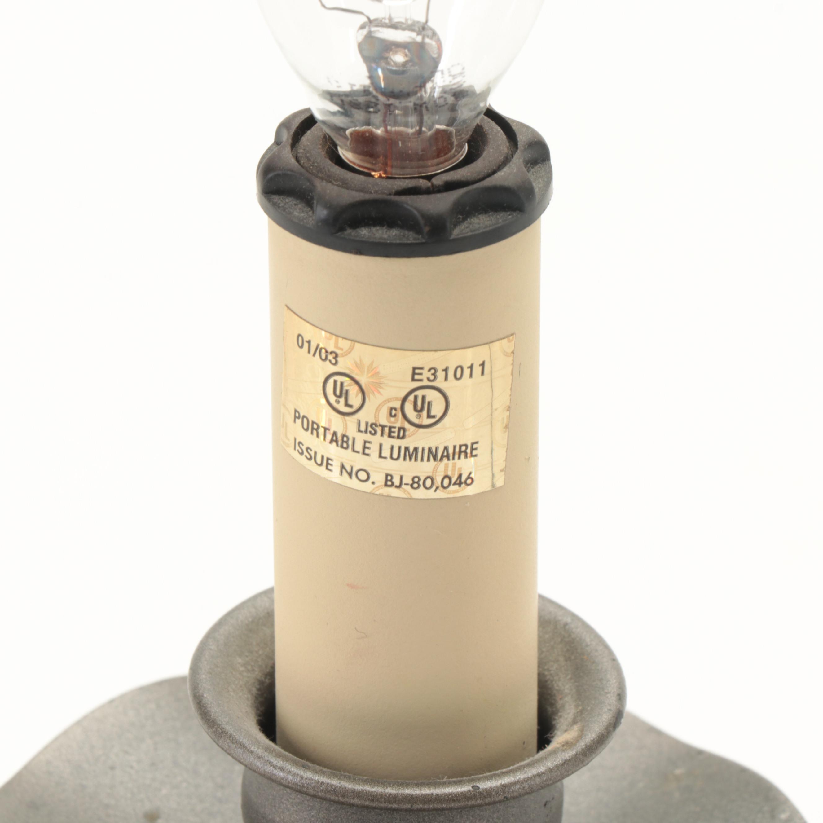 Colonial Style Brass Candlestick Buffet Lamp with Chamberstick Lamp