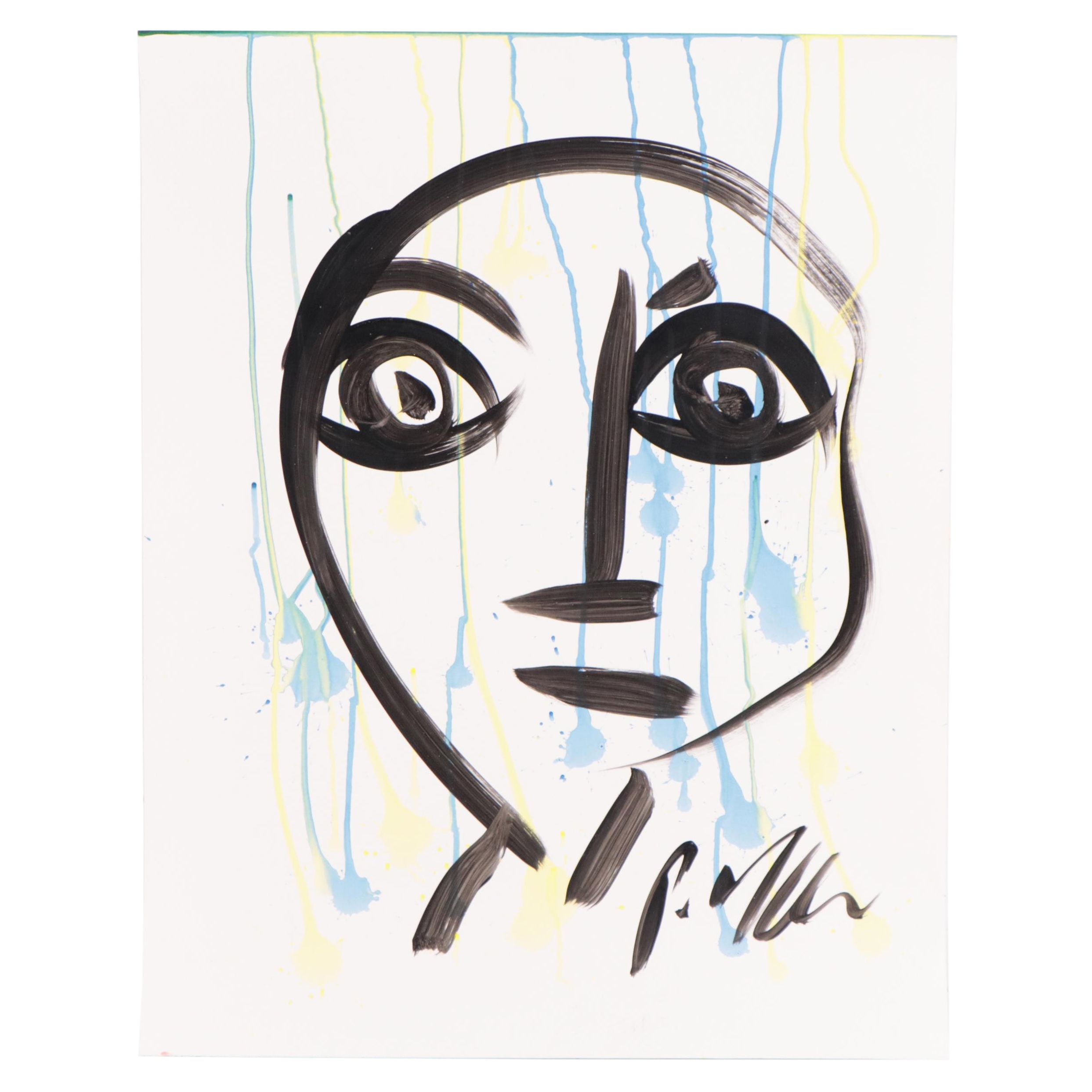 Peter Keil Abstract Portrait Acrylic Painting