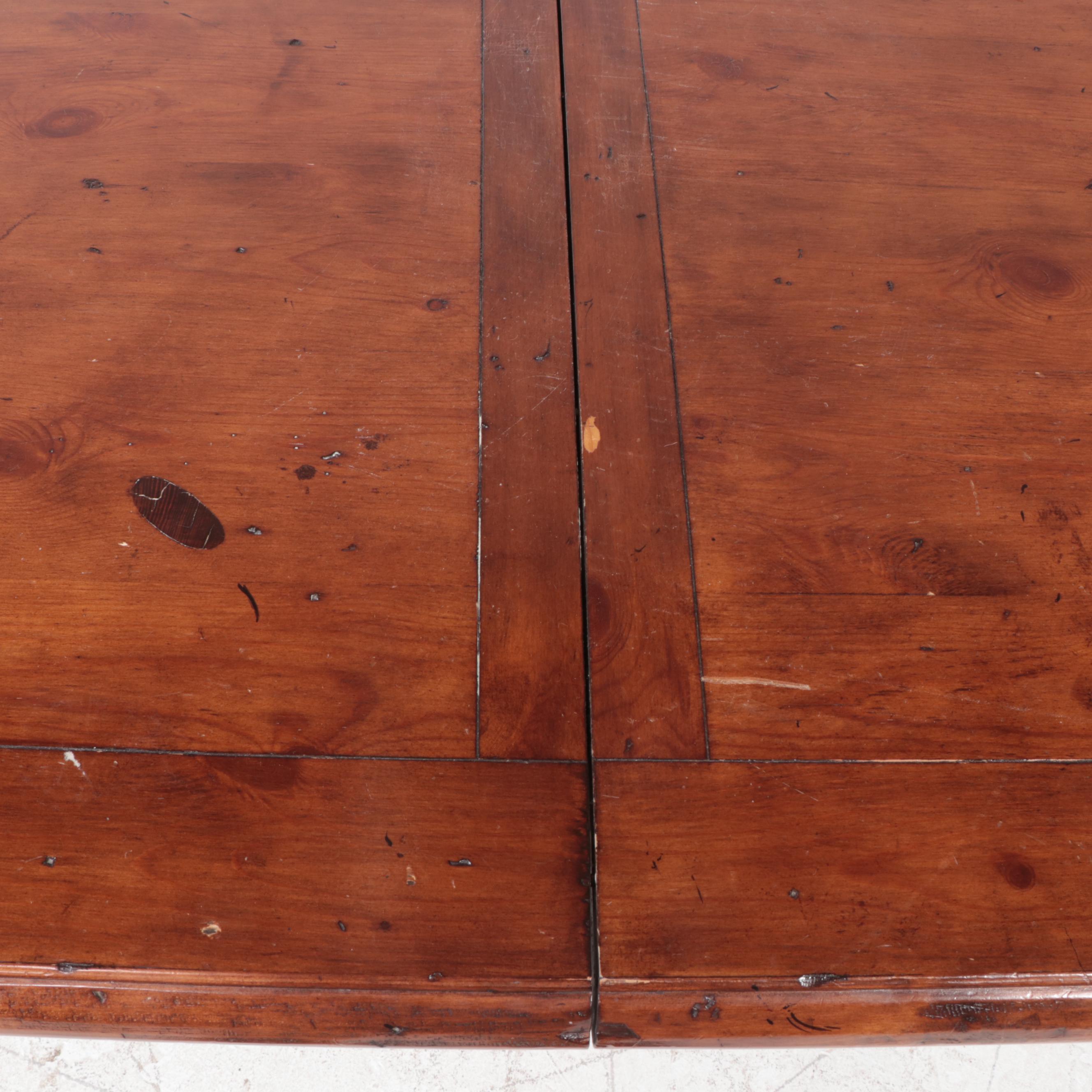 Baroque Style Iron and Pine Extending Dining Table